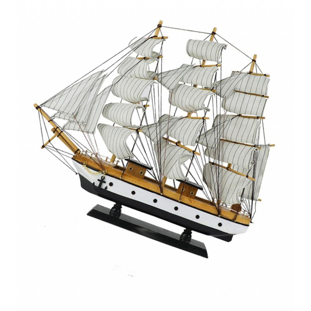 Kush Wooden Sailing Ship Model Vintage Sailboat Nautical Decor for Tabletop 50cm 3