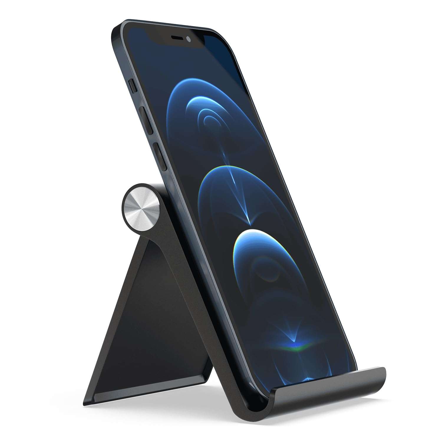 amazon basics Multi Angle Desktop Foldable Stand Tablet/Mobile Stand Holder for iPhone, Android, Samsung, OnePlus, Xiaomi, Smartphones. Portable, for Your Bed,Home, Office, Home (Black) 3