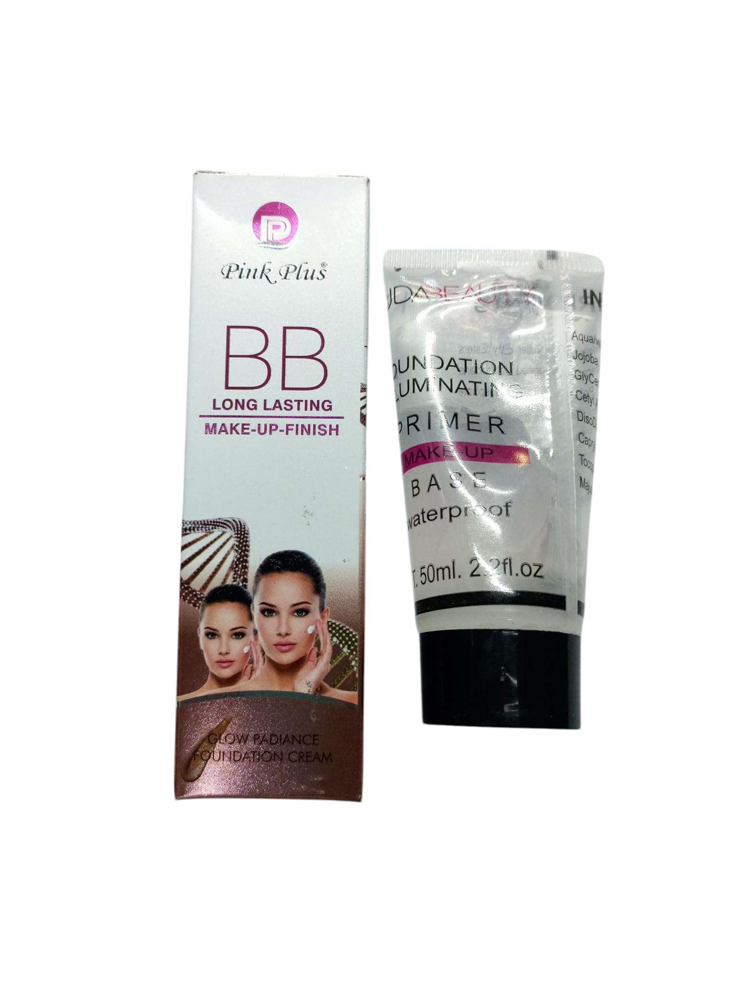 Pink Plus BB Long Lasting Makeup Primer, Waterproof Foundation Base, 50ml, Glow Radiance Cream (Pack of 2) 4
