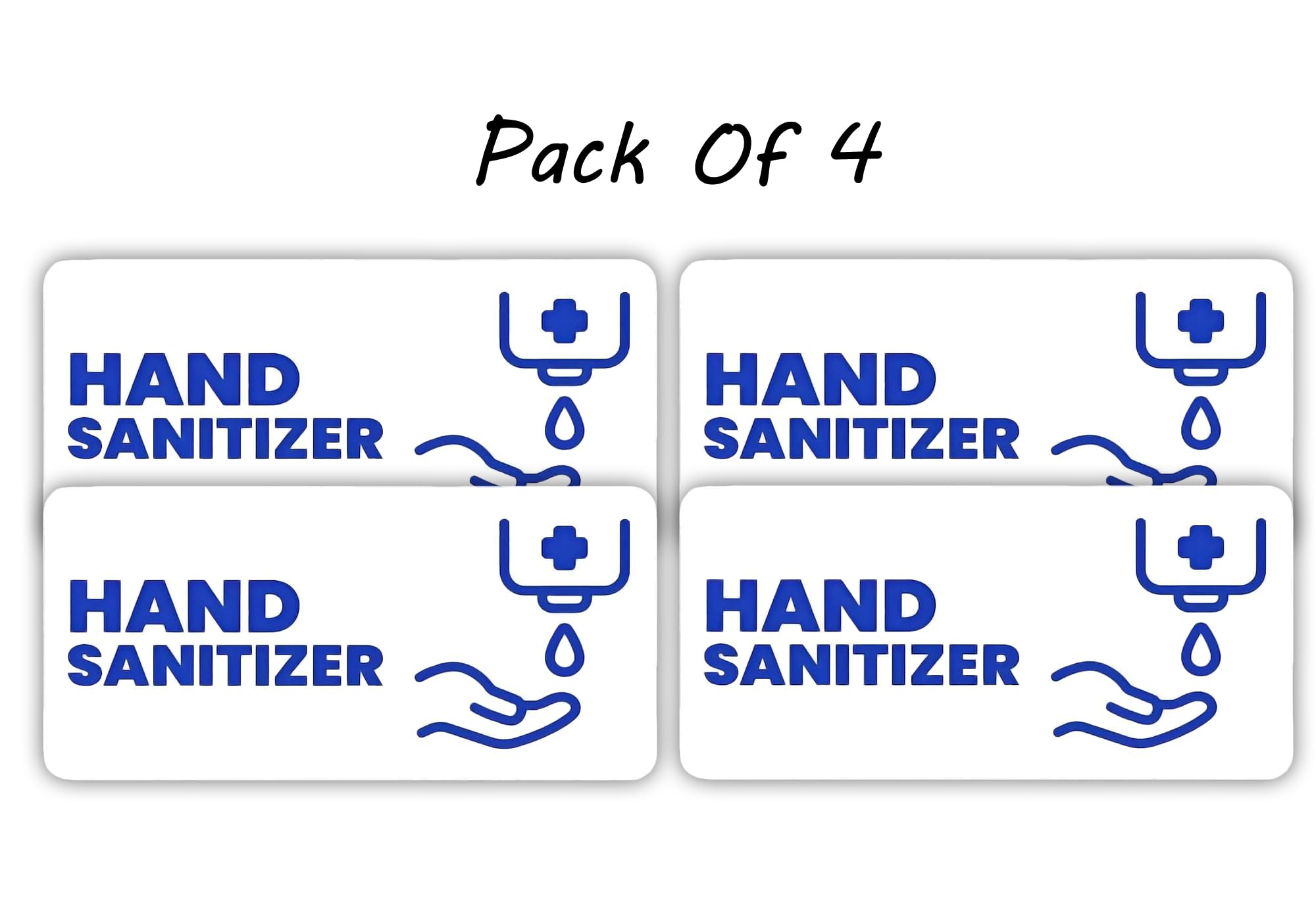 eDesign Hand Sanitizer Labels Stickers - 2x1 Inches - Self Adhesive Vinyl Hand Sanitizer Dispenser Stickers for Small Business (Pack of 4) 6
