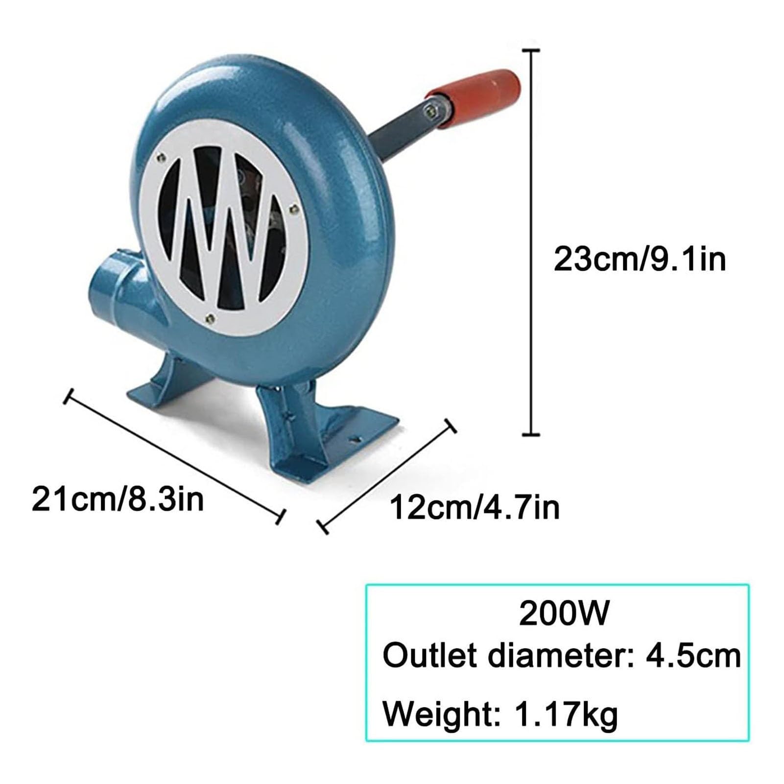 PROHEL Manual Iron Gear BBQ Blower - Manual Iron Gear BBQ Blower， Fast Fire Starter Portable Mini Manual Hand Crank, For Outdoor Camping Cooking Barbecue Charcoal Grills Stove Accessories(200W) 4