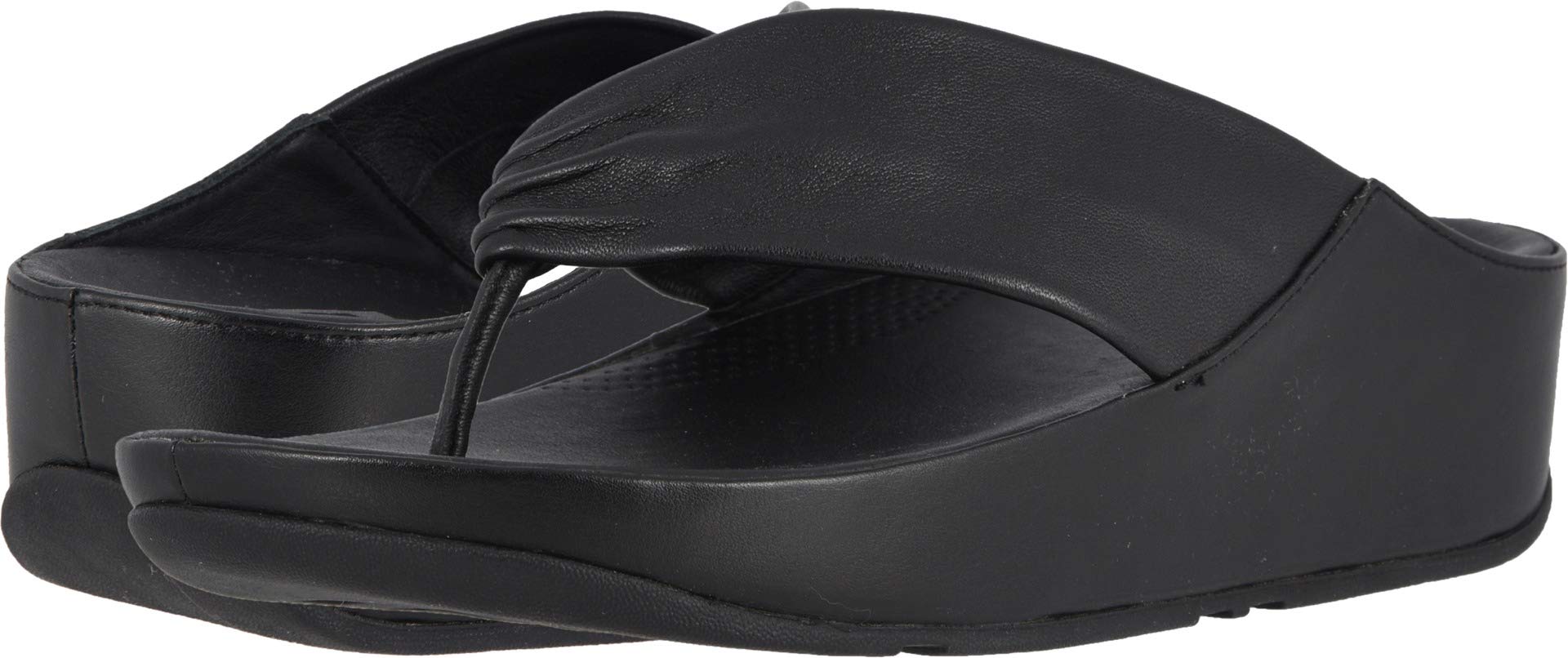 Fit Flop Women's Twiss-Leather Black Fashion Sandals-5 UK (38 EU) (7 US) (V16-001)