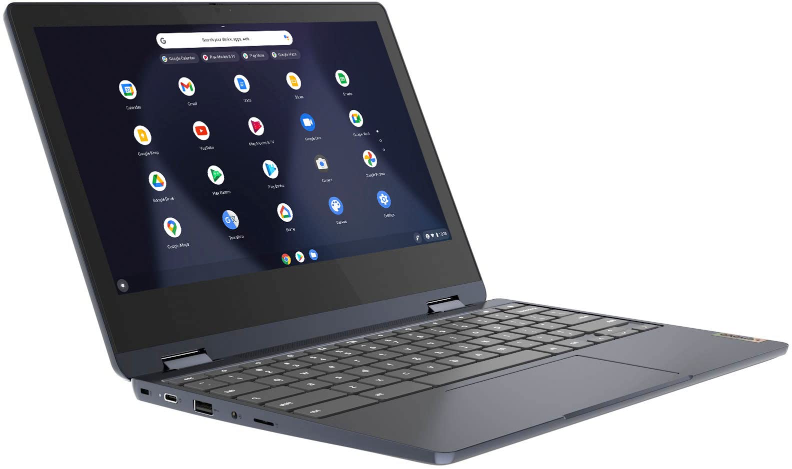 2022 Lenovo Flex 3 11" 2-in-1 IPS Touchscreen Chromebook Laptop MediaTek MT8183, 4GB Memory, 192GB Storage (64GB eMMC Plus 128GB Card) WiFi 6, Bluetooth, Webcam, Chrome OS - Abyss Blue| TECL Bundle 5