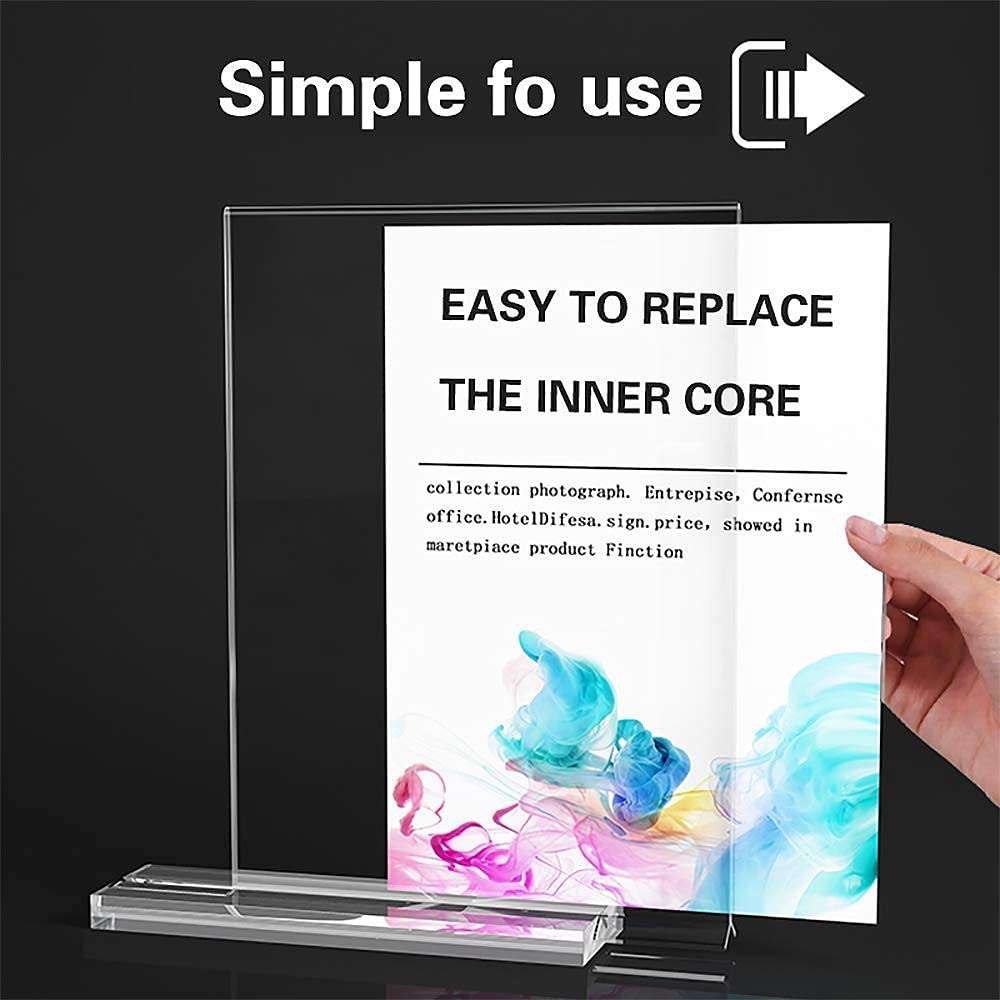 Acrylic Sign Stand 8.5 x 11-Acrylic T-Shaped Desktop Display Stand, Sign Holder，Menu ad Frame. Suitable for Restaurants, Promotions, Photo Frames, Events, Meetings (6 Pieces) 5