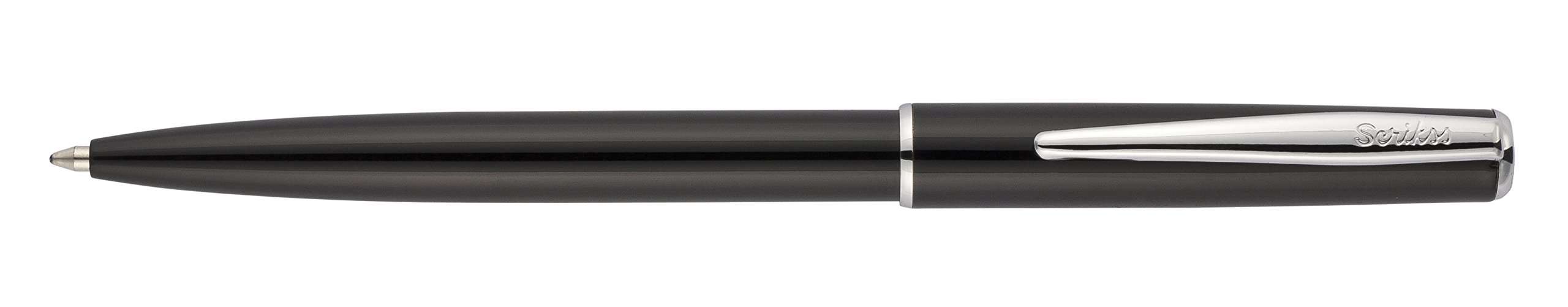 Scrikss Vintage 41 Ball Point Pen | Black | Click Mechanism | Lacquered Brass Body | Modern & Elegant Design | Ideal for Office, Home, College, Gifting 1