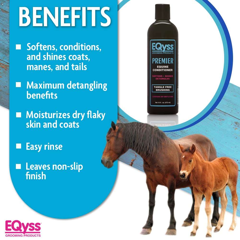 EQyss Premier Equine Conditioner - Moisturize Skin, Detangle Horse's Mane, Tail, & Coat, Add Shine, Tangle-Free Brushing, Minimize Flyaways (16 oz) 3