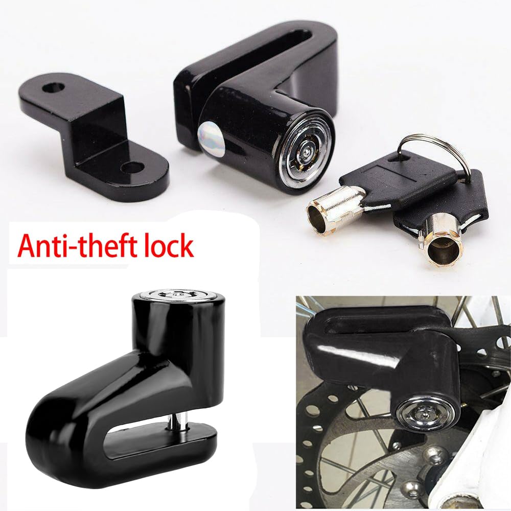 AUTO PEARL Heavy Duty Disc Brake Lock Anti Theft Stainless Steel 7mm Pin Brake Wheel Locking Security Lock Compatible with Duke 200 (Black) 3