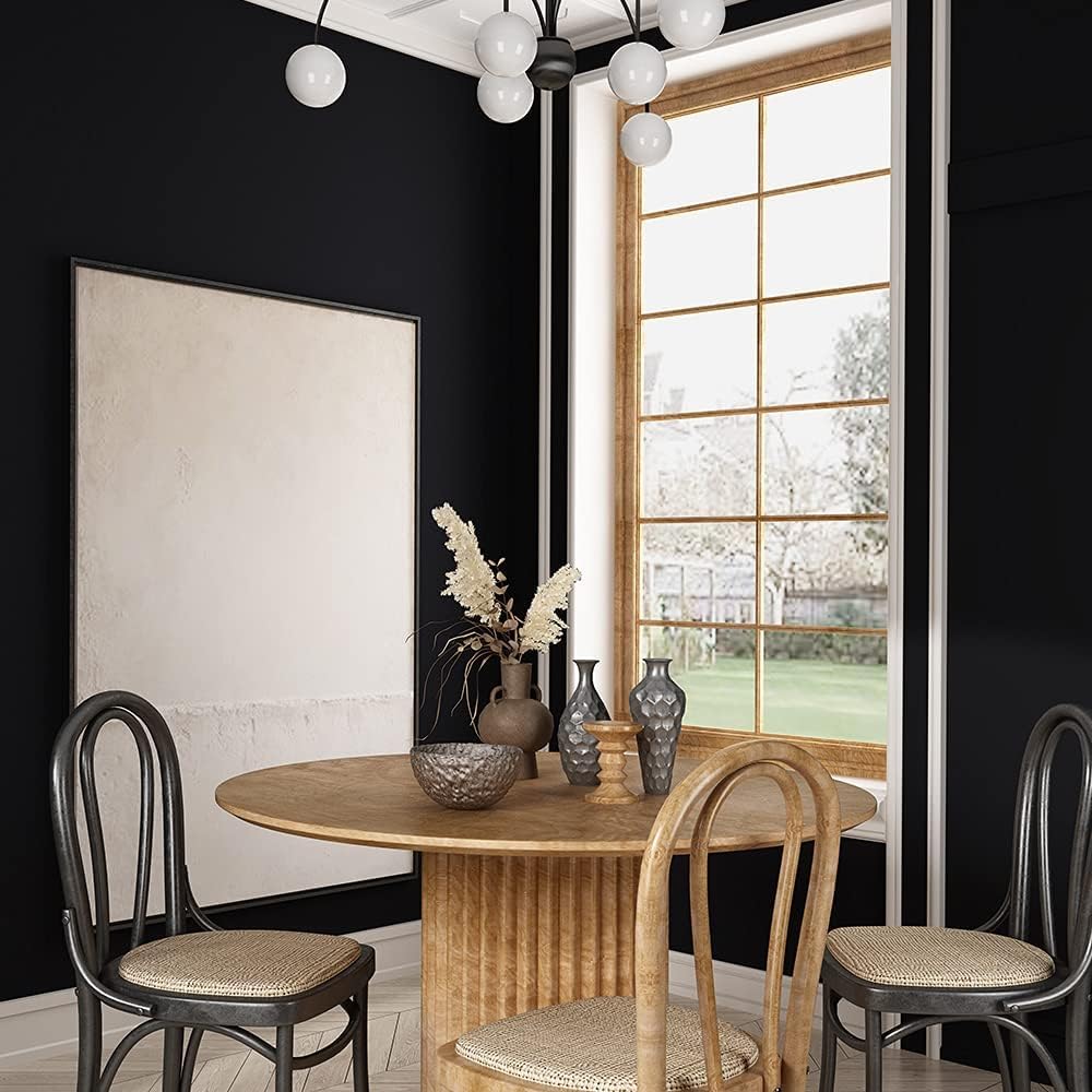 SUNBIRD Black Wallpaper Peel and Stick Black Contact Paper Matte Solid Black Textured Self Adhesive Removable Thick Vinyl Film Roll for Cabinets Bedroom Wall Decoration (30 x 127 cm) 5