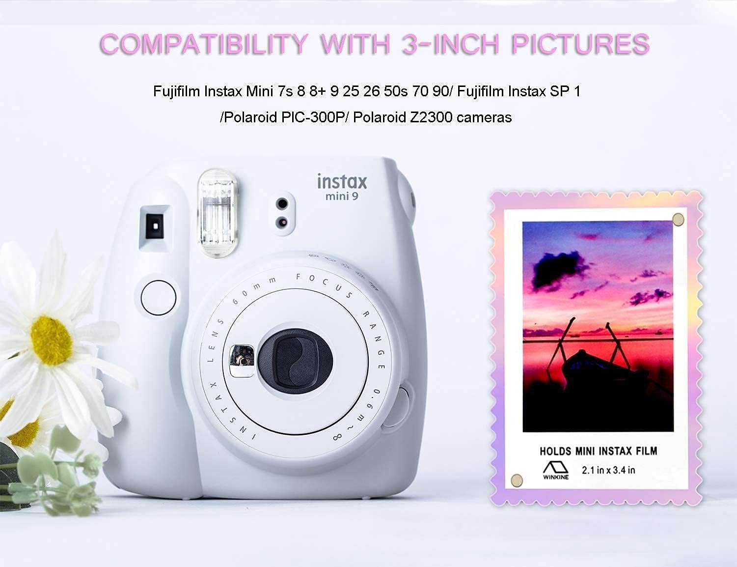 WINKINE Instax Photo Frame White 3 Packs + Polaroid Picture Frame Megnet 12Packs 6