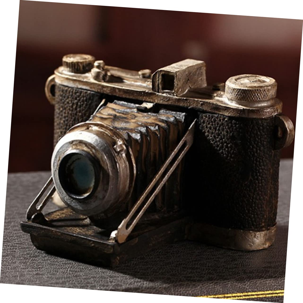 BIUDECO Retro Bauble Process Vintage Camera Retro Decoration Camera Props Tabletop Decor Miniture Decoration Camera Figurine Miniature Camera Old Camera Prop Synthetic Resin Black 3