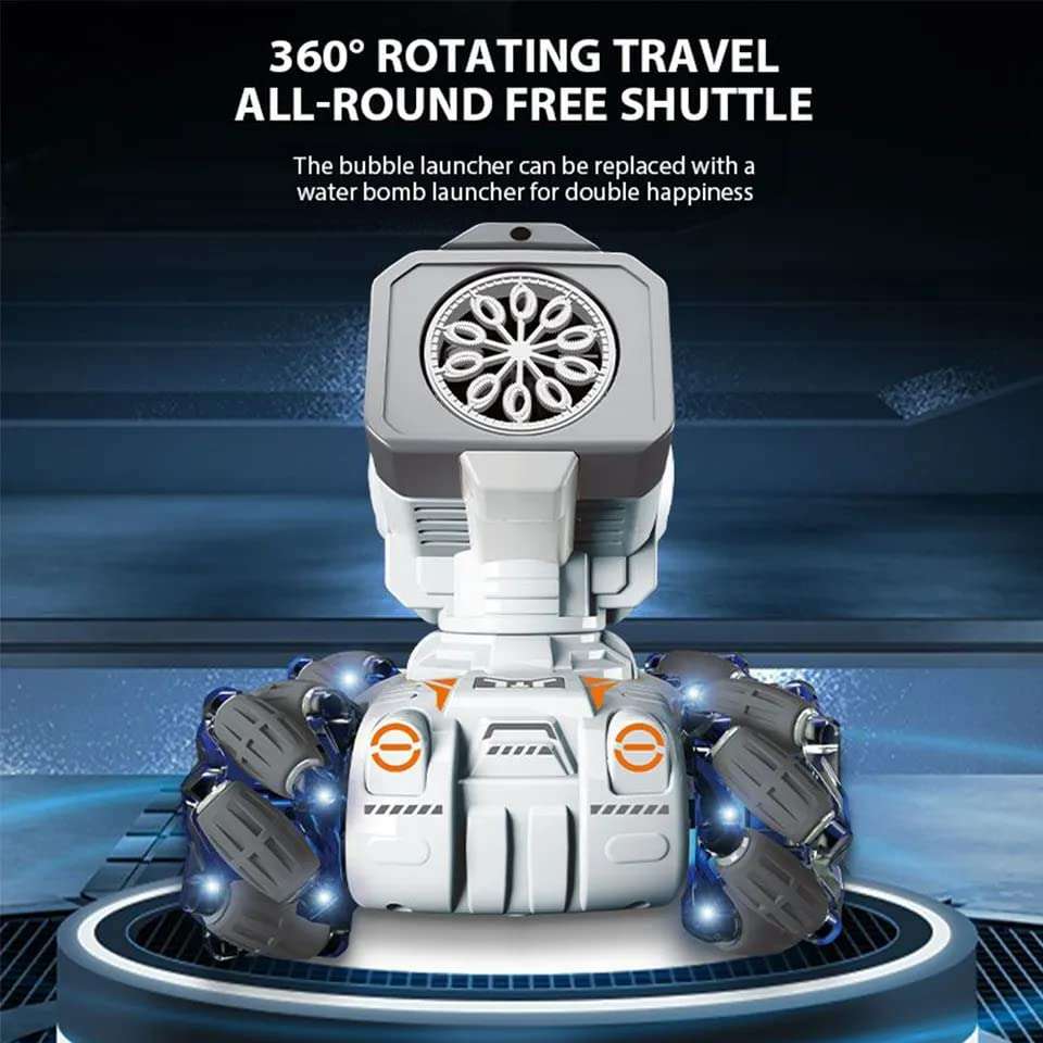 Blaze Cloud Rc Tank Car 4wd for Boys Stem Cool Toys 5 6 7 8 9 10 11 12 Year Olds 2 in 1 Gravity Watch Radio Control RC Car 12-Hole Bubble Rechargeable Stunt Car Remote Control Rc Tank 5