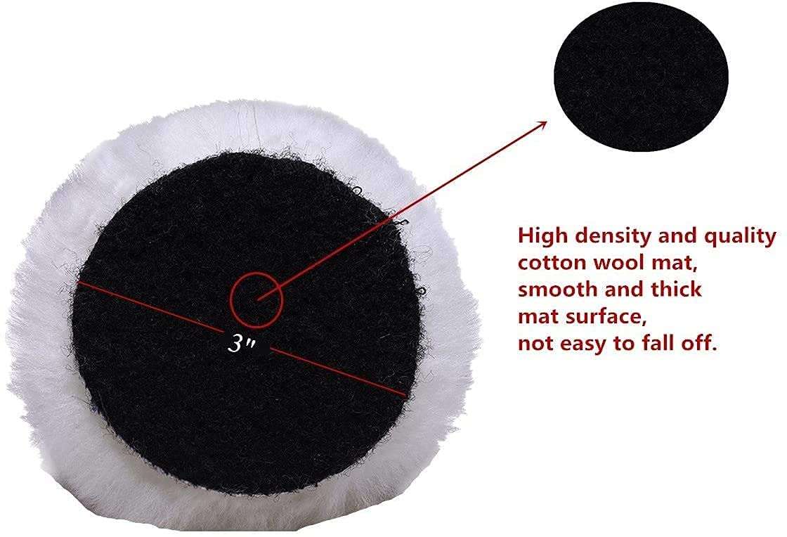 Diy Crafts 11224 6229 Artificial Wool Buffing Pad Cars Detailing Polish Back Buff Shining, Multicolor 4