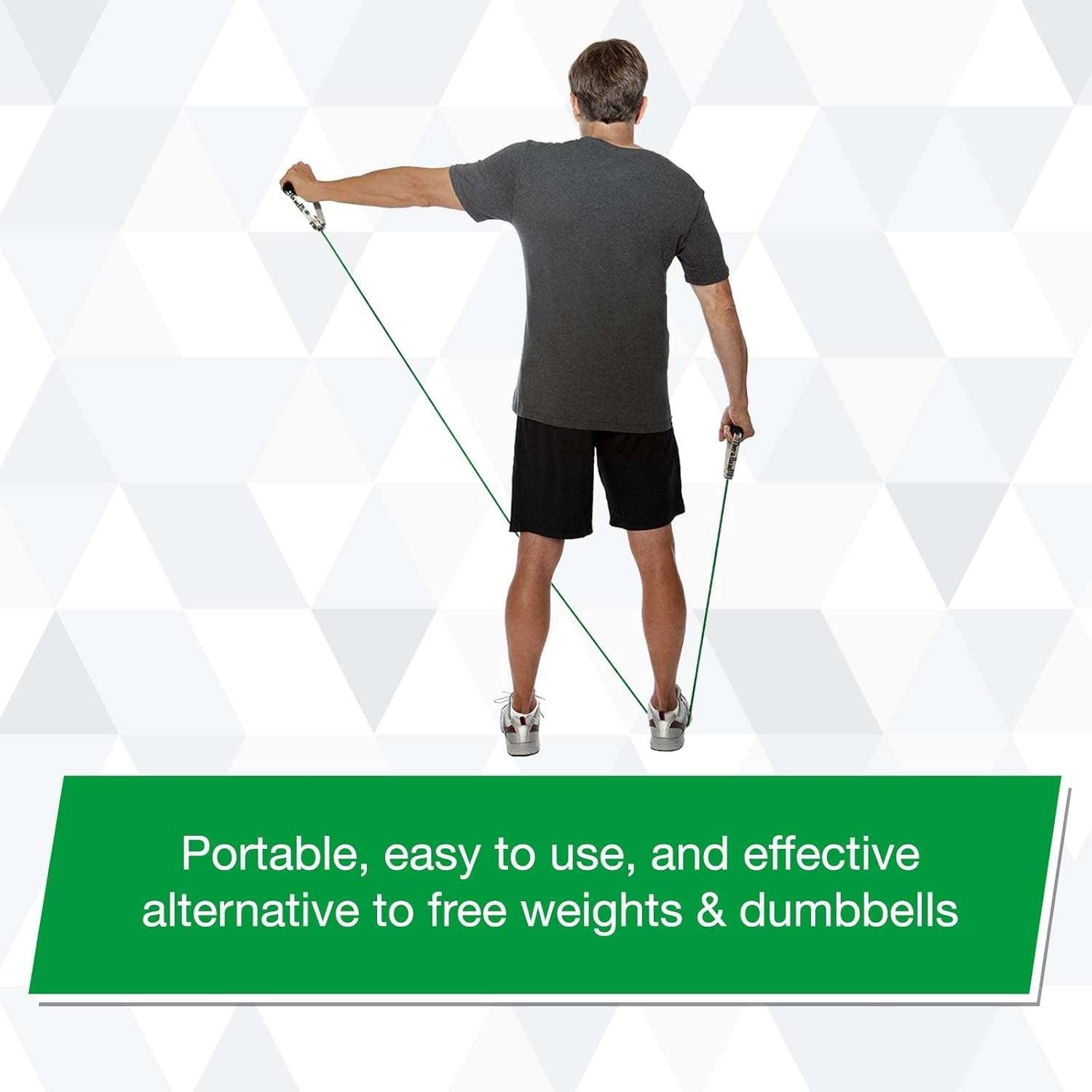 THERABAND Resistance Tubing with Soft Handles, Green, Heavy Level, 48" Latex Stretch Resistance Bands for Exercise, Professional Workout Bands for Upper & Lower Body, Color-Coded Levels 4