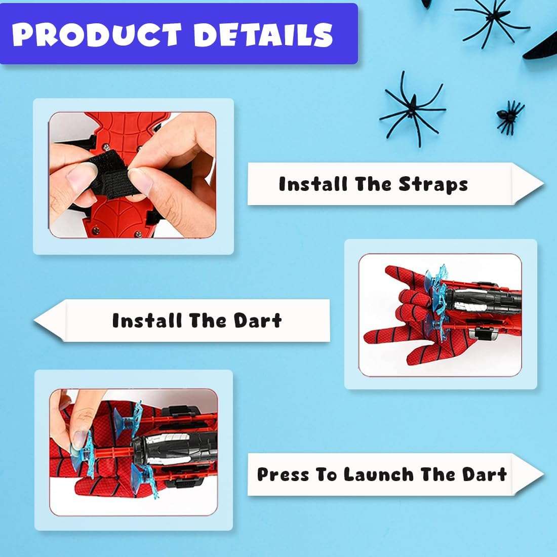 Spielen Toys Spider Web Shooter Toys Kids Creat Imagination Activity Play Toy Superhero Toy Kids Develop Social Skills for 6 to 14 Years Old boy& Girl (Red) 4
