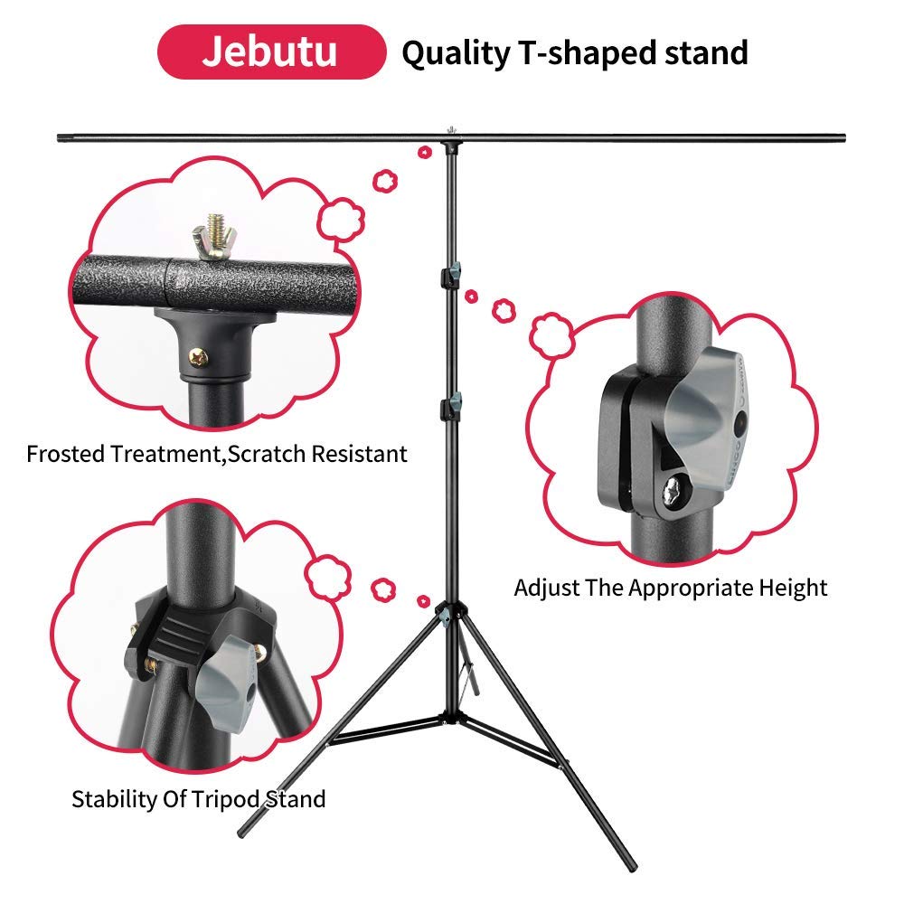 JEBUTU Blue Green Screen Backdrop with Stand, 6.5x5ft(HxW) Green Screen Stand, Portable 2-in-1 Blue Greenscreen Background with T-Shape Backdrop Stand, Clips & Carry Bag for Streaming Zoom Photography 3