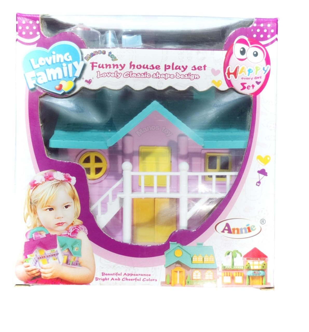 Kids Doll House with Accessories, Playhouse Building Set for Girls, Blue 6