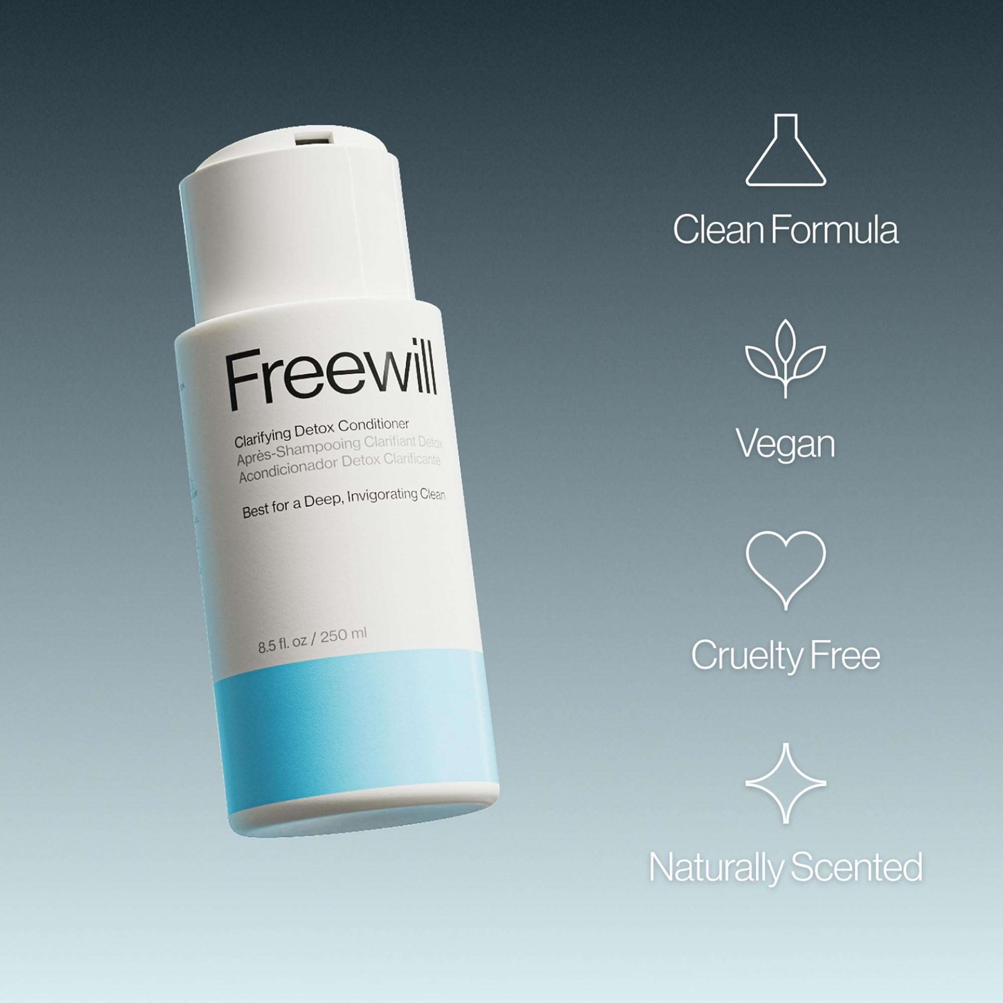 Freewill Clarifying Detox Conditioner - Scalp Cleansing Conditioner for Oily Hair, Build Up Remover, Balances Hair Hydration without Stripping, 8.5 oz 3