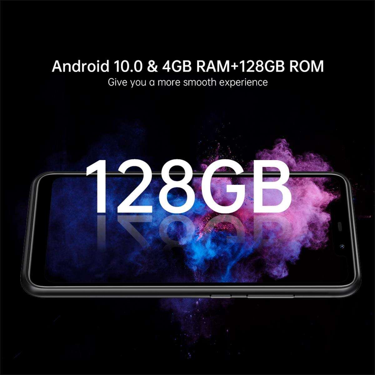 OUKITEL C22 Unlocked Cell Phone, 2021 Dual SIM Smartphone 5.86 Inch HD Screen+, 4GB+128GB Android 10 T-Mobile, Rear 3 Camera Face/Fingerprint ID(Black) 3