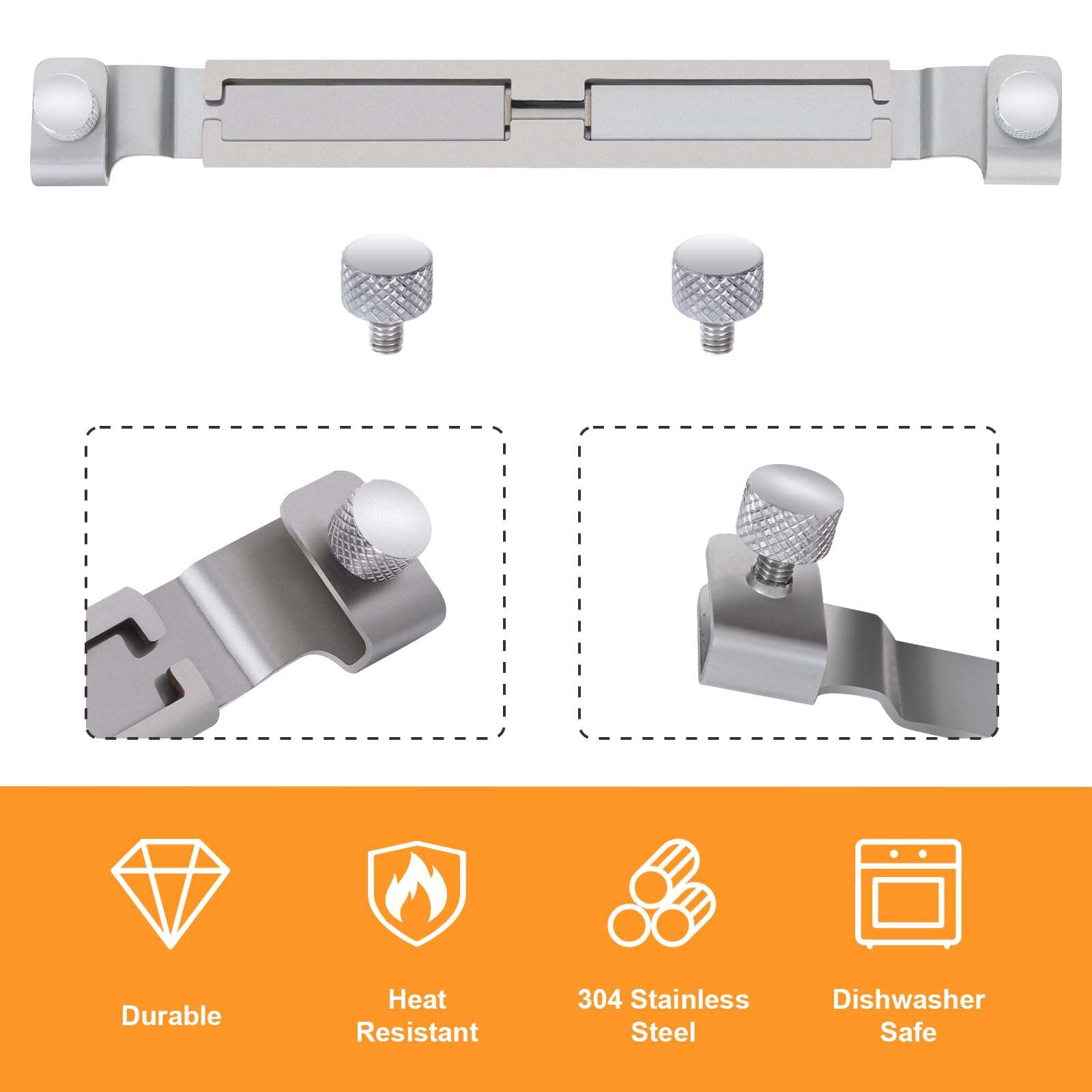 Griddle Spatula Holder, Adjustable Stainless Steel Grill Tool Hold Rack for Blackstone, Camp Chef, Royal Gourmet (Silver) 4