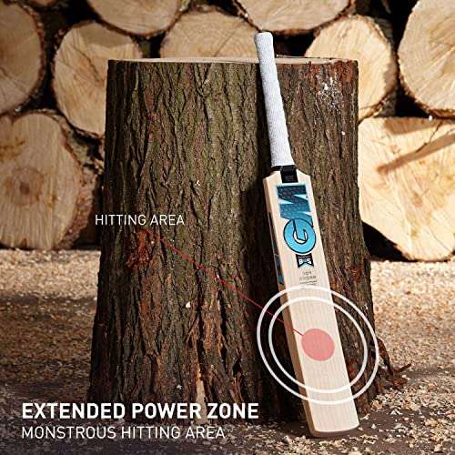 GM Diamond 707 English Willow Cricket Bat for Men and Boys | Short Handle | Ready to Play | Lightweight | Free Cover | Size-3 2