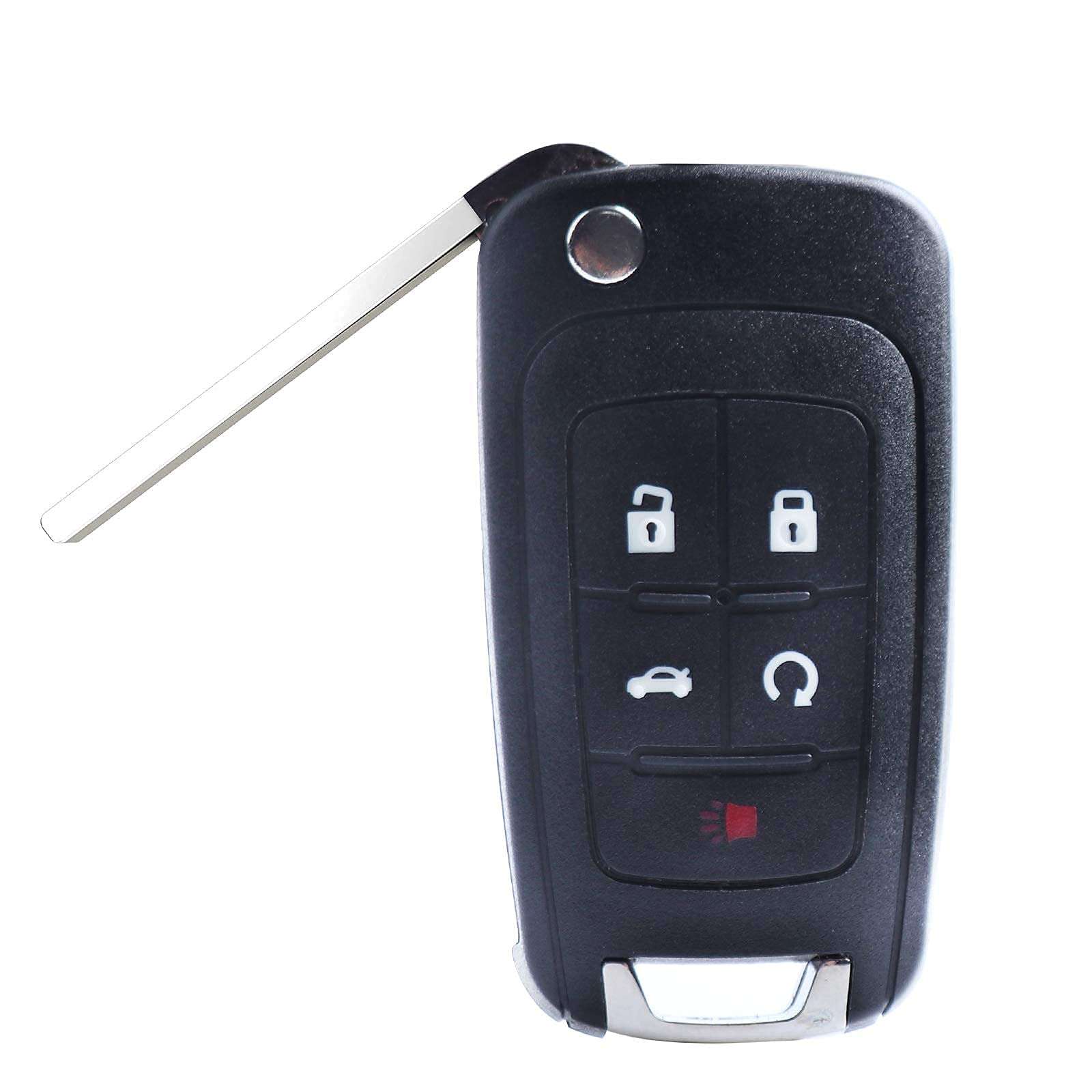 Replacement Flip Remote Fob fit for 2010-2019 Chevy Equinox,2011-2016 Cruze Malibu Camaro Trax /Buick Lacrosse Regal Verano Trunk Car Keyless Entry Uncut Key Fob (FCCID: OHT01060512) Pack of 2 4