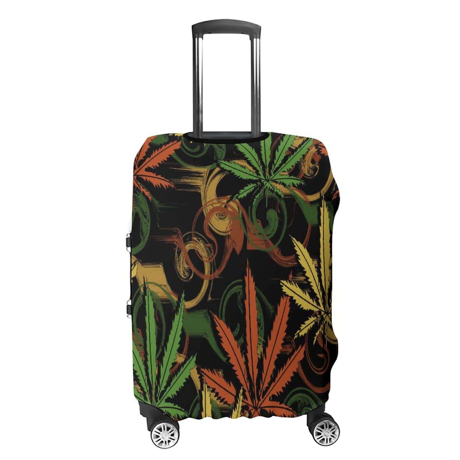Rasta Weed Leaf Luggage Cover Washable Suitcase Protector Travel Essentials for 21/24/26/30/32 Inches Baggage L 5