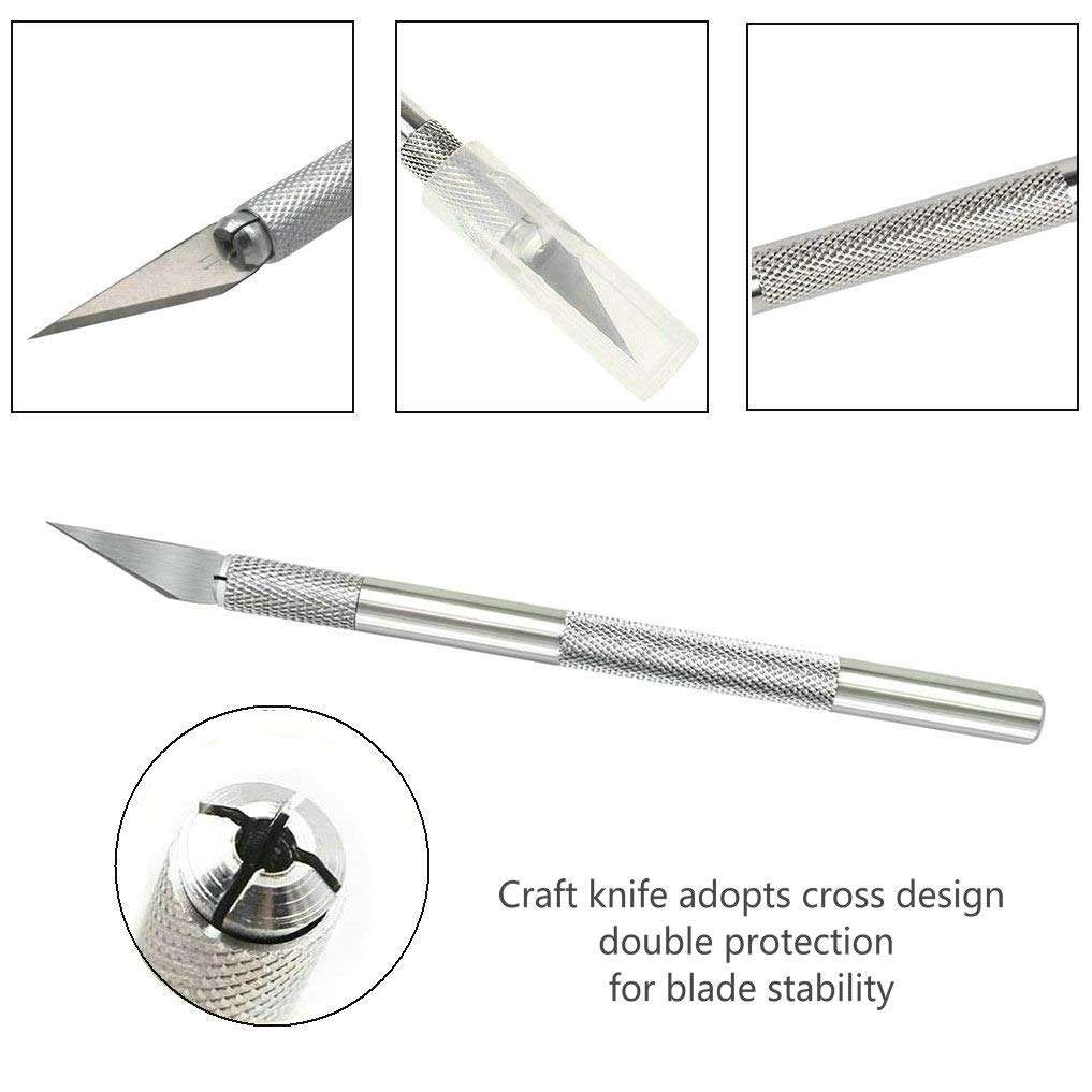 2 Handles and 100 Spare Blades - Precision Carving Craft Knife Stainless Steel Hobby Knives Kit for DIY Art Work Cutting and Trimming,Scrapbooking,Stencil 4