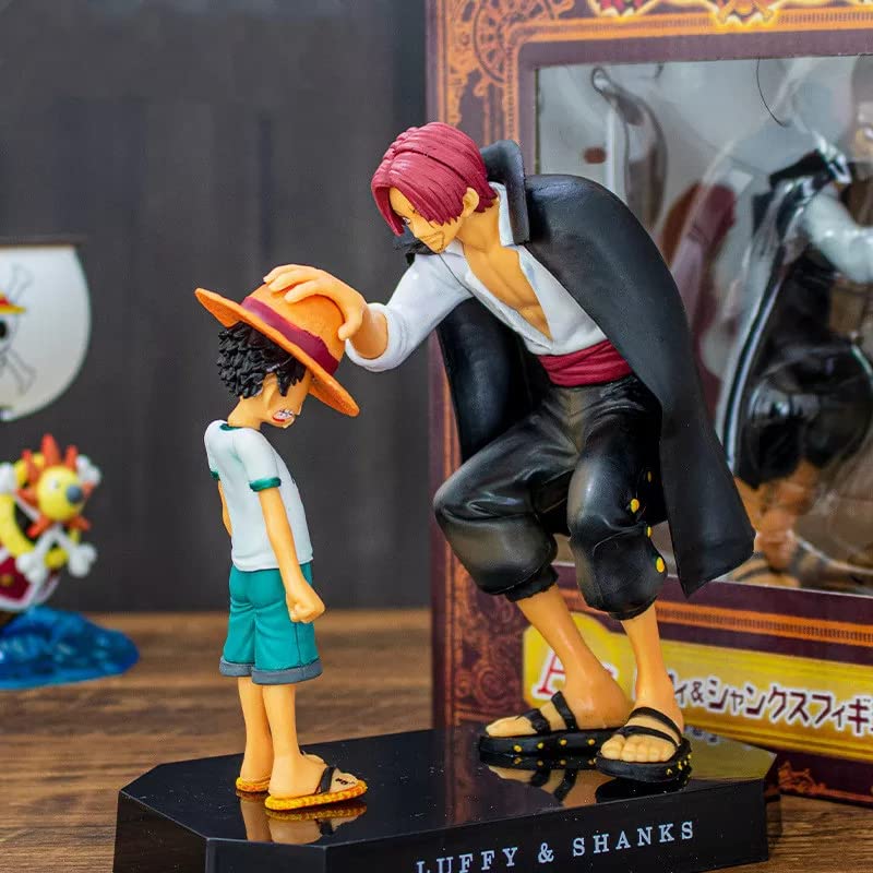 Tinion™||One Piece- Luffy and Shanks Action Figure Miniature Toy Figure (Doll) Special Edition for Car Dashboard, Decoration, Cake, Office Desk & Study Table (Pack of 1) (Height-18cm) 3