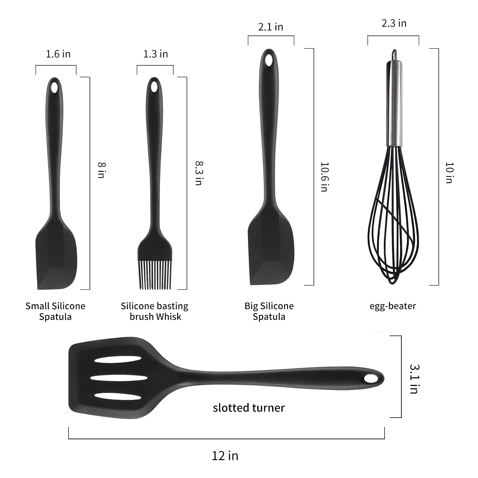 Kitchen Utensils Set 5 PCS Heat Resistant Non-stick Silicone Kitchen Set 2