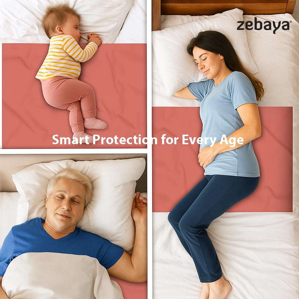 Zebaya Mackintosh Waterproof Rubber Sheet | Reusable Protective Mackintosh Sheet for Adults, Elderly & Babies | Dual Color, Skin-Friendly Oilcloth (Green - Red, 1 x 2 Meter) 6