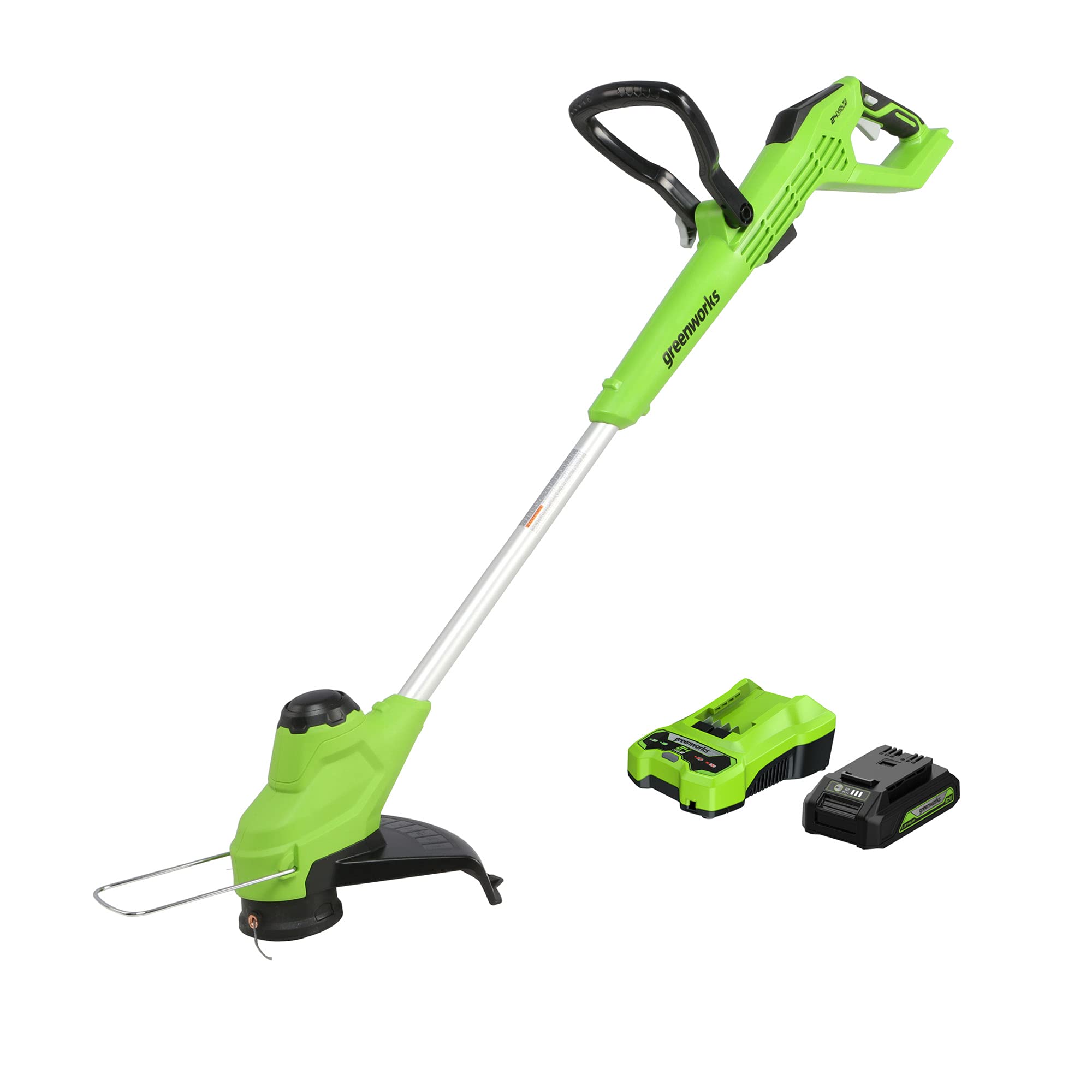Greenworks 24V 12” TORQDRIVE String Trimmer, 0.065" Trimmer Line, 2Ah USB Battery and Charger 3