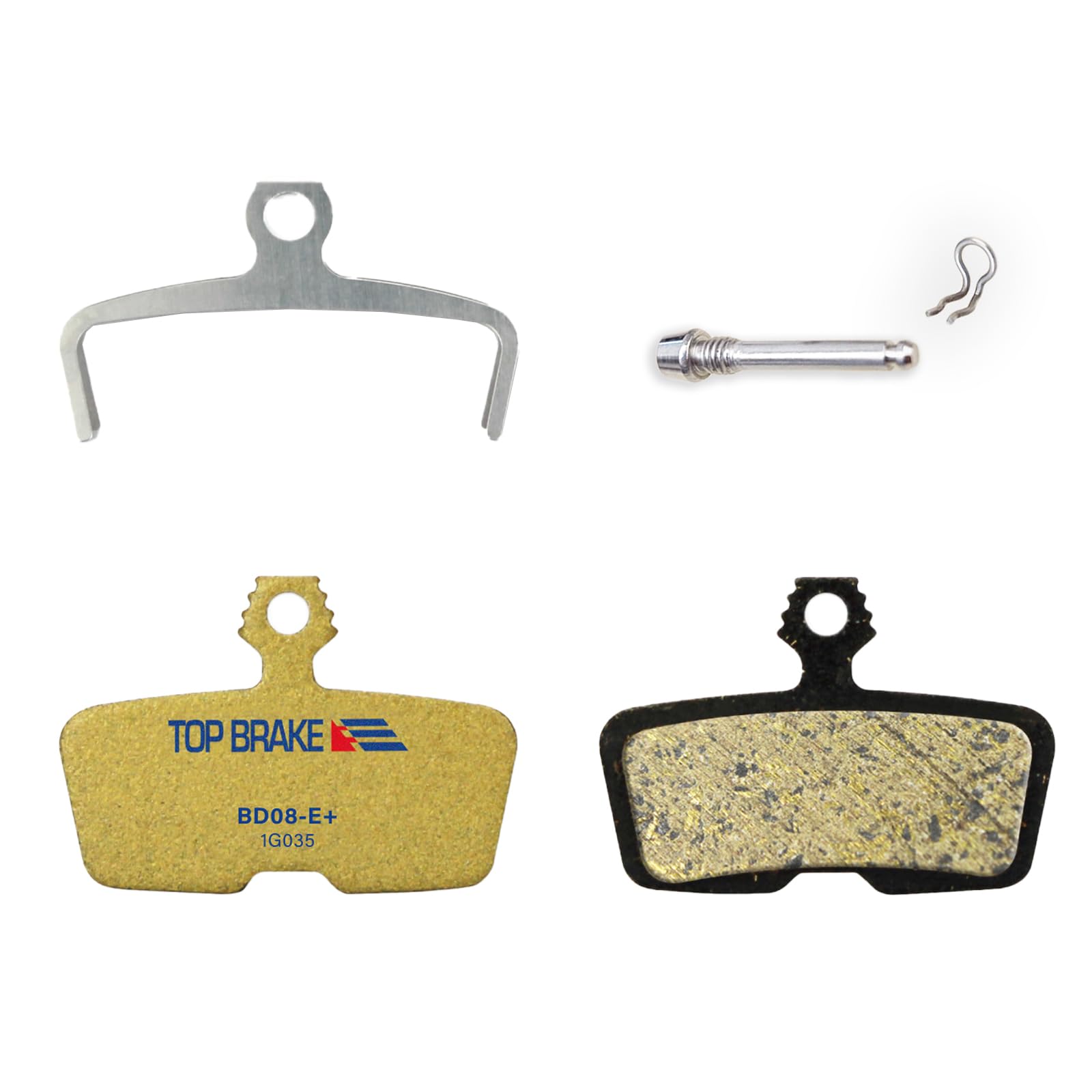 TOP BRAKE Disc Electric Bike Brake Pads for AVID SRAM Code R/RE/RSC Guide RE | E-Bikes, E-MTB, Bike Parking | E-Bike Compound,Long Lasting,Premium E+ Version,Gold (PIN Included) 1