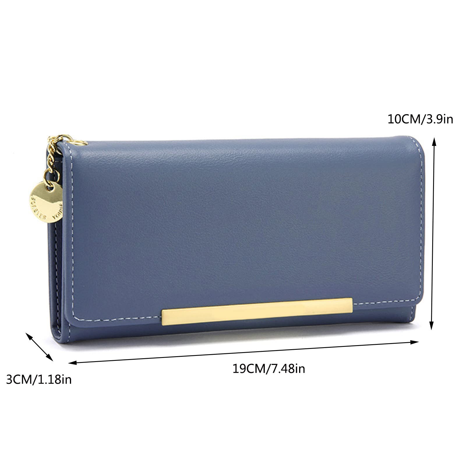 Women Wallet Fashion New Pattern Handbag Solid Simple Long Wallet Fashion Convenient Adhesive Phone Wallet (Green, One Size) 6