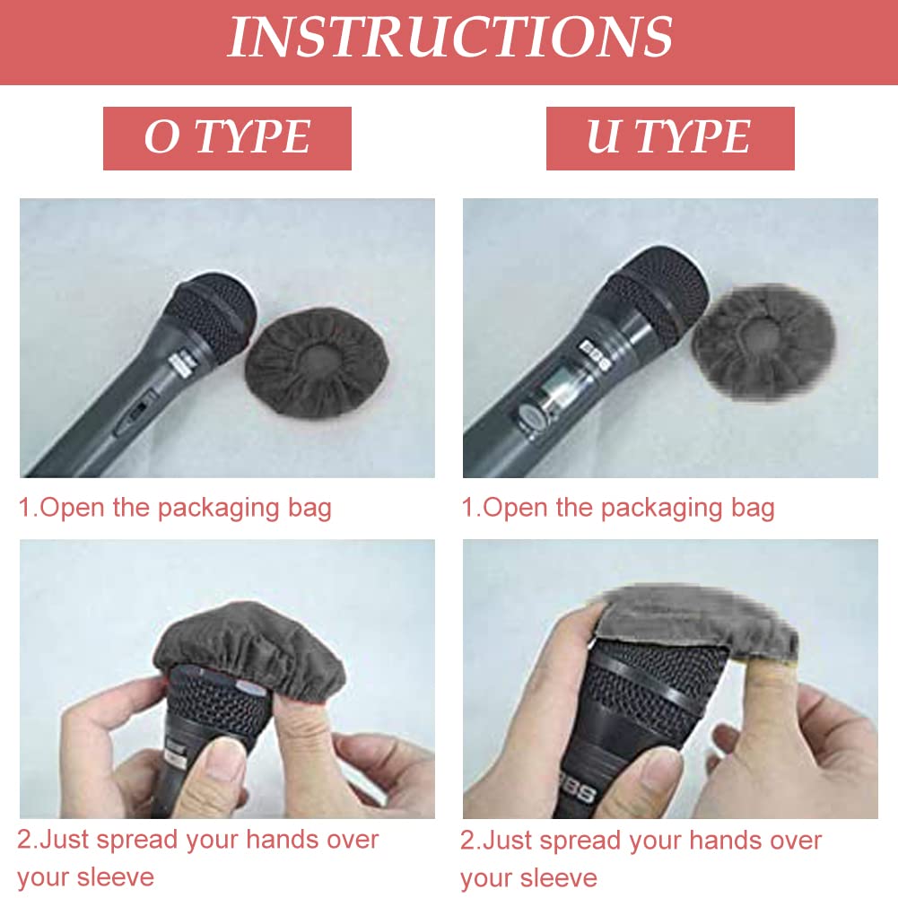 Disposable Microphone Cover Non-Woven Fabrics Mic Covers, Suitable for Recording Studio, KTV, Stage Performance and Other Shared Environments 30PCS (Black) 5