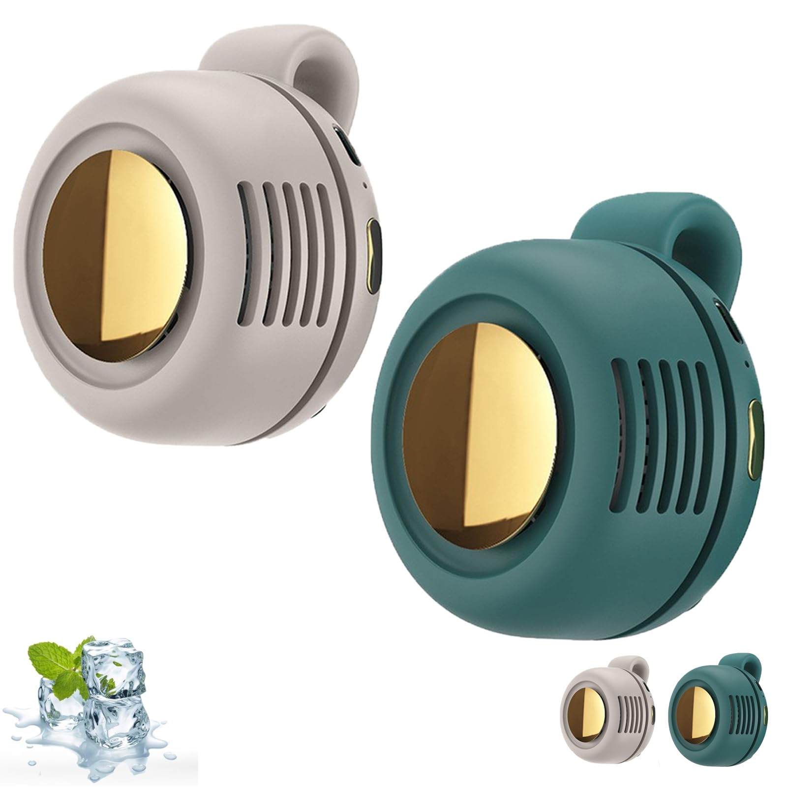 flacoko Aviationp Portable Silent Mini Bladeless Electric Fan, Small Clip Fan, Portable Silent Mini Bladeless, Whirlwind Fan for Waist Clip Fans, Suitable for Outdoor & Travel & Office (WHITE+GREEN) 1