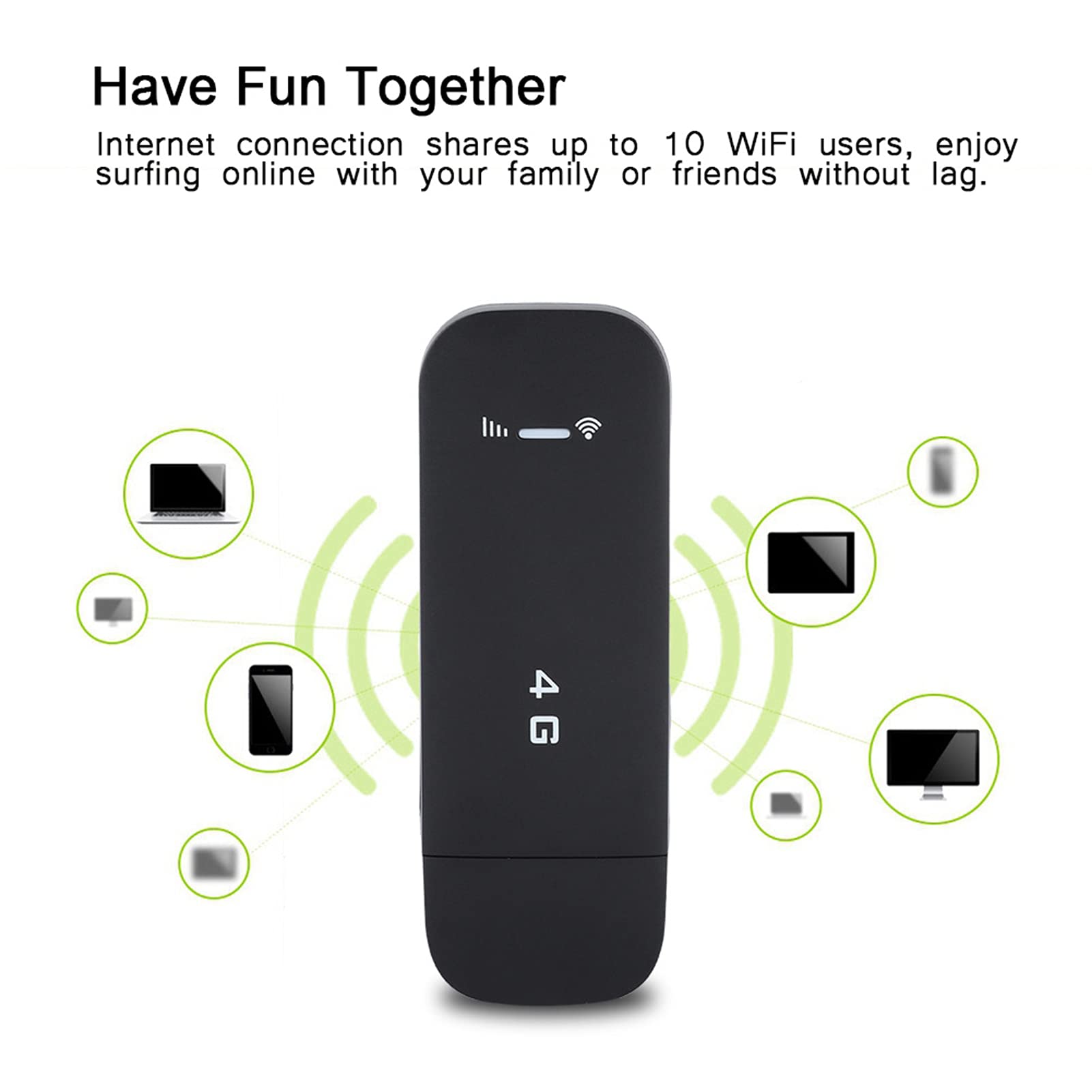 4G Mobile USB WLAN Router, LTE Surfstick Adapter USB broadband dongle, up to 100 Mbit s Plug and Play Compatible with all European SIM cards(With WIFI function) 6
