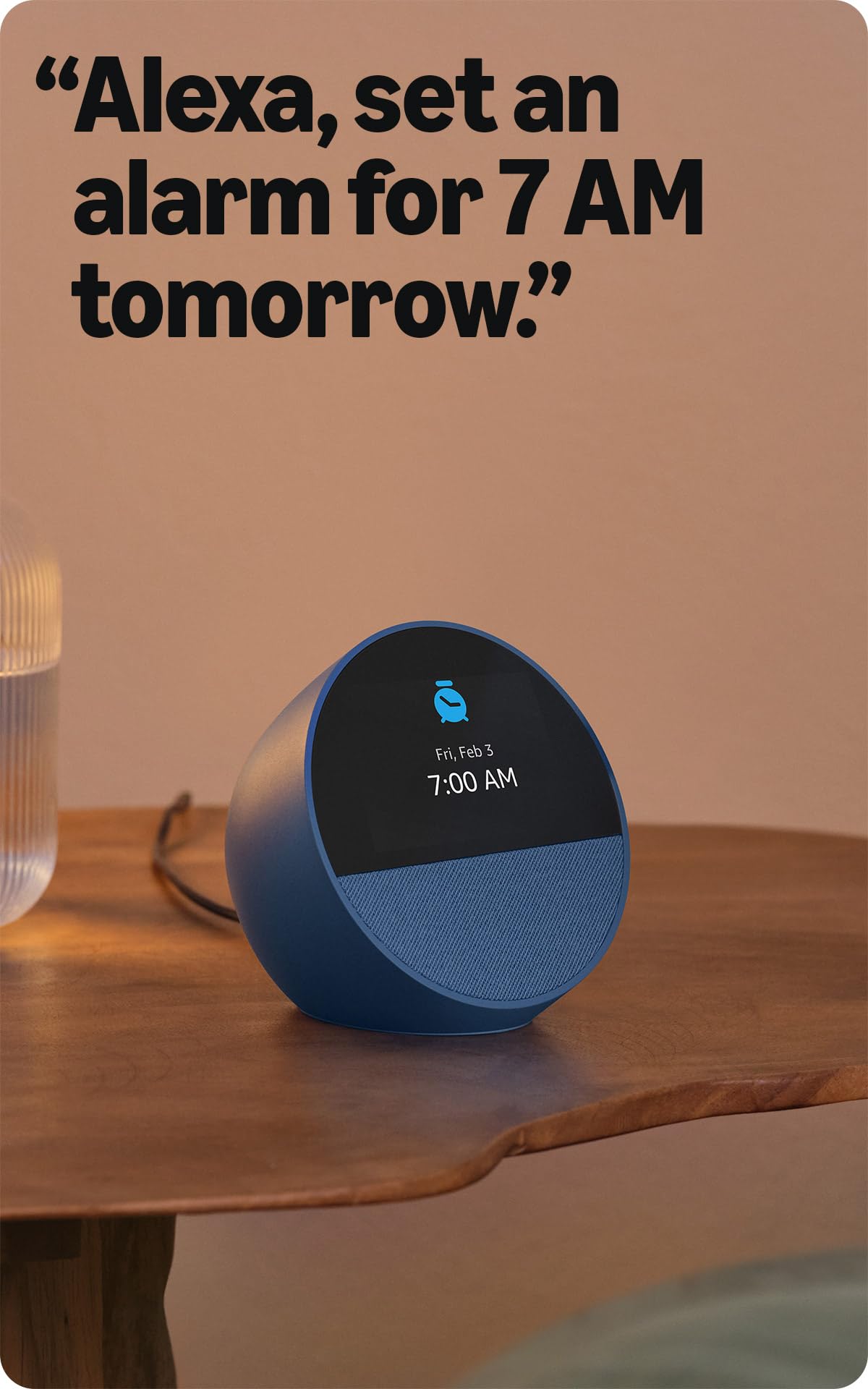 Like-New Amazon Echo Spot (newest model), Great for nightstands, offices and kitchens, Smart alarm clock with Alexa, Black 5