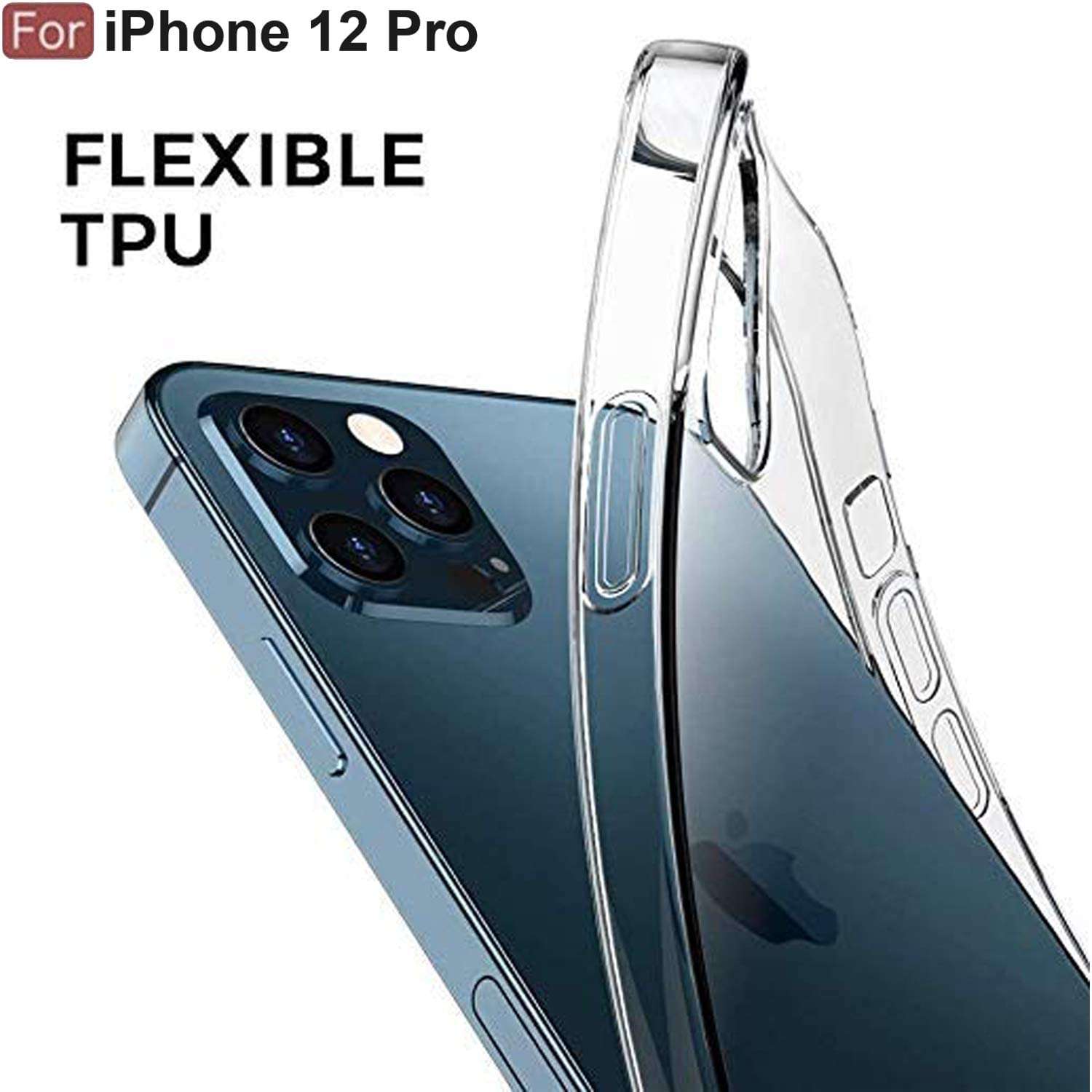CEDO Clear Case for iPhone 12 Pro | Soft Flexible Full Protection Shock Proof TPU Back Cover for iPhone 12 Pro (Transparent) 3