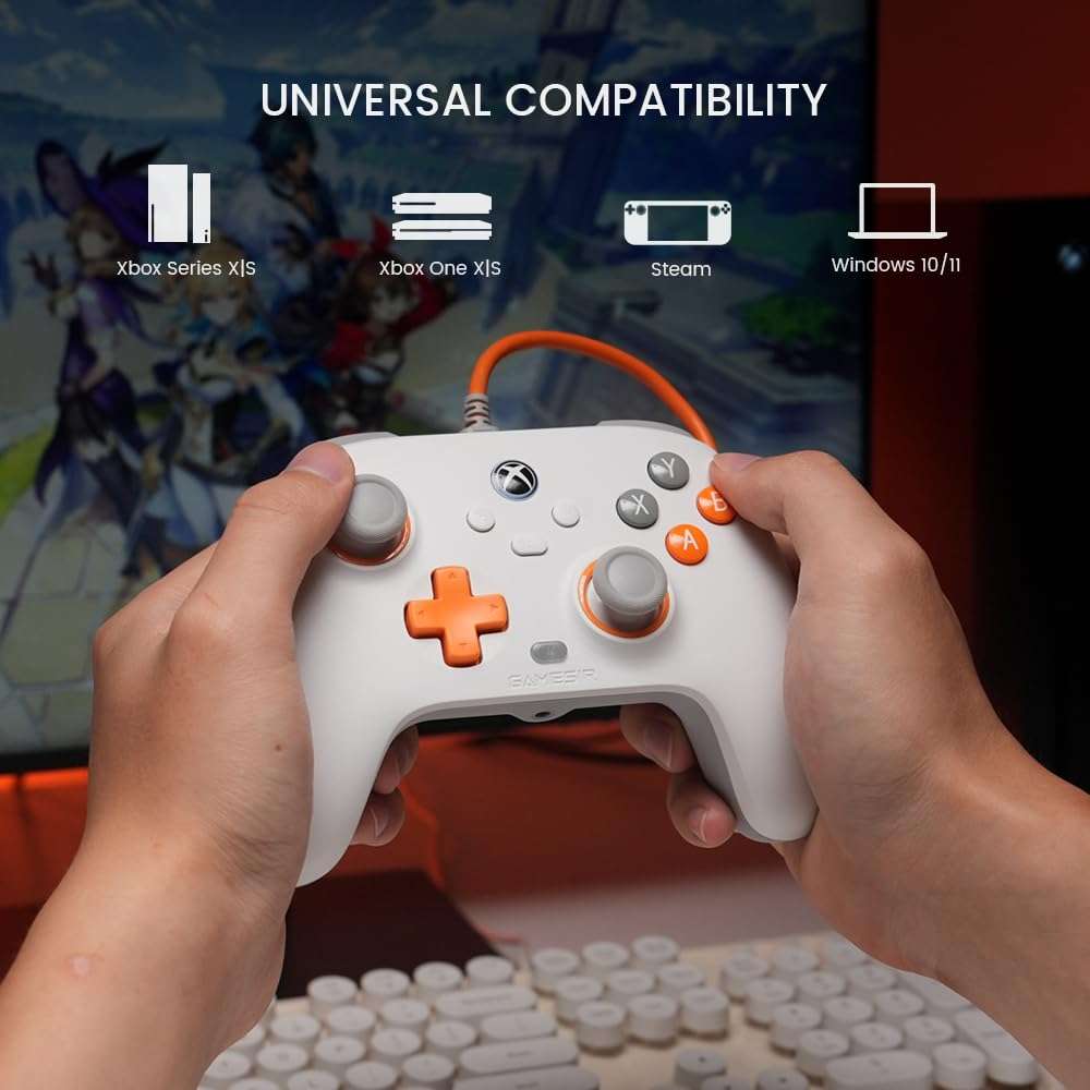 GameSir T7 Wired Controller for Xbox Series X|S, Xbox One & Windows 10/11, Plug and Play Gaming Gamepad with Hall Effect Joysticks/Hall Trigger, 3.5 mm Audio Jack - White 5
