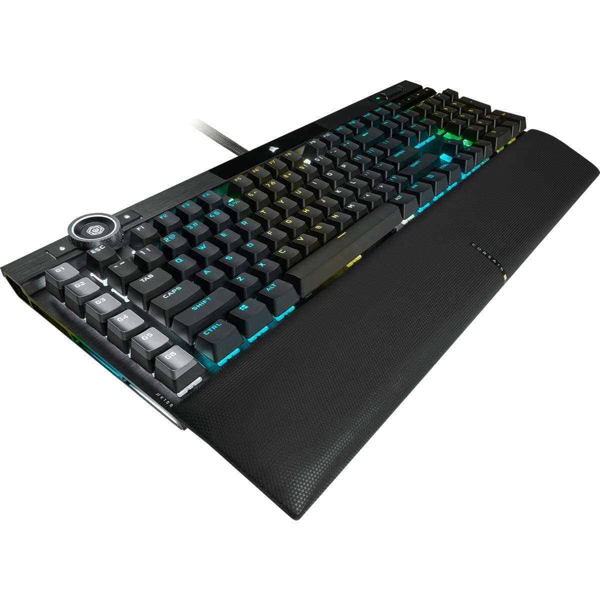 Corsair K100 RGB Mechanical Gaming Keyboard - Cherry MX Speed RGB Silver Keyswitches - PBT Double-Shot Keycaps - Elgato Stream Deck and iCUE Compatible - QWERTY NA Layout - Black 3