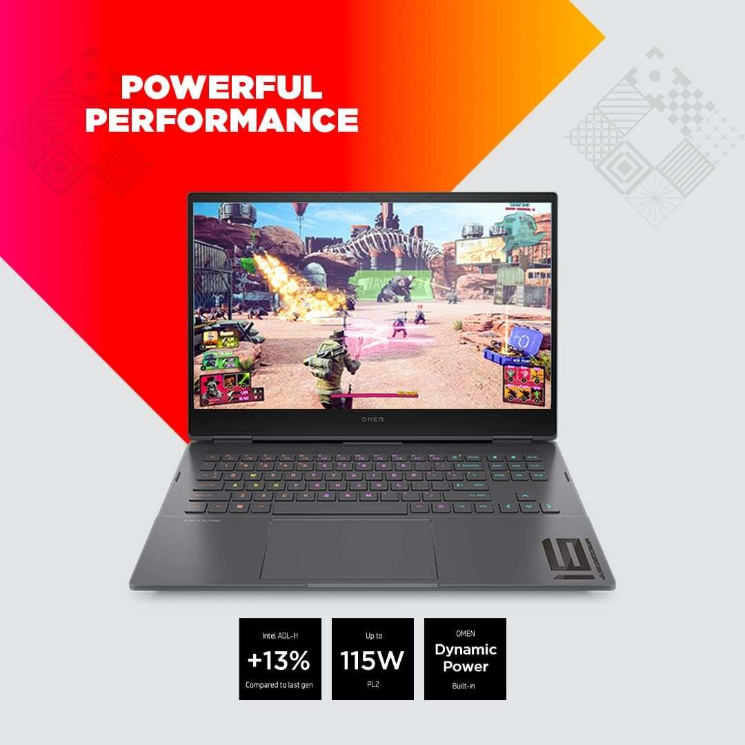 HP OMEN Gaming Laptop, 13th Gen Intel® Core™ i5-13420H 40.9 cm (16.1inch) FHD,Micro-Edge, Anti-glare(16GB, 512 GB SSD)/NVIDIA® GeForce RTX™ 4050/MSO/B&O,Win 11, 16-wd0770TX 2