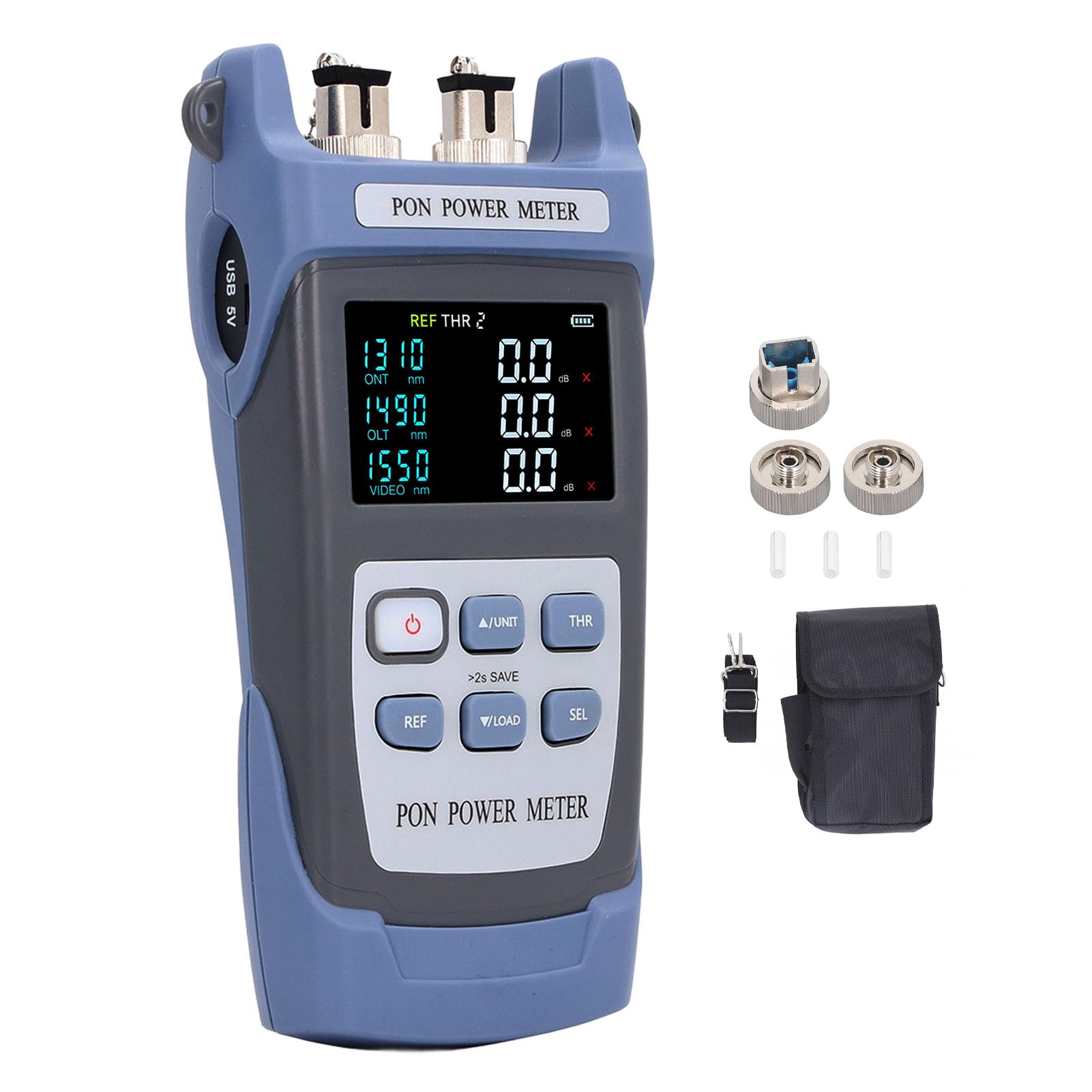 Handheld Optical Power Meter, Fast Accurate Fiber Optic Test Kit, Color LCD Screen, Design, 20 Hours Standby, for High Bandwidth Measurement Troubleshooting