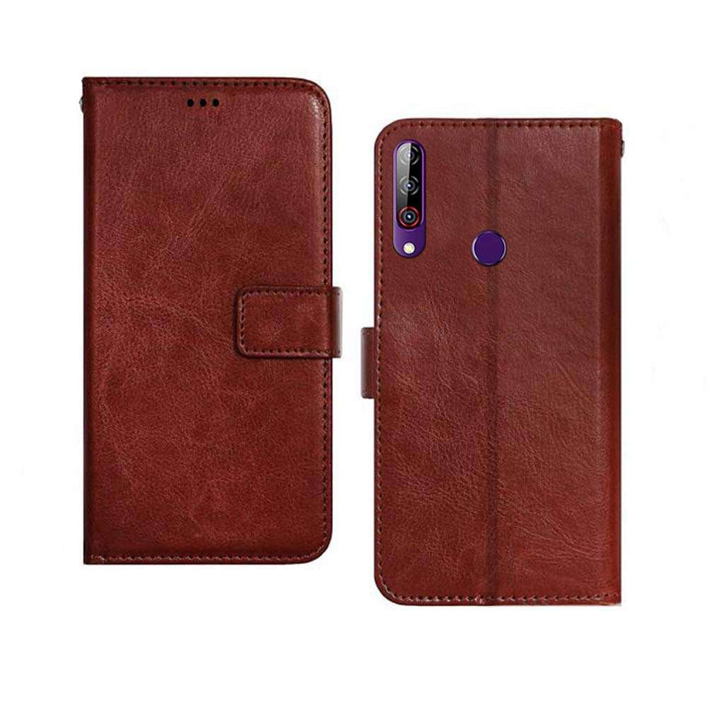Inktree LG W30 Pro Flip Case | Premium Leather Finish | with Card Pockets | Wallet Stand |Complete Protection Flip Cover for LG W30 Pro - Brown 1