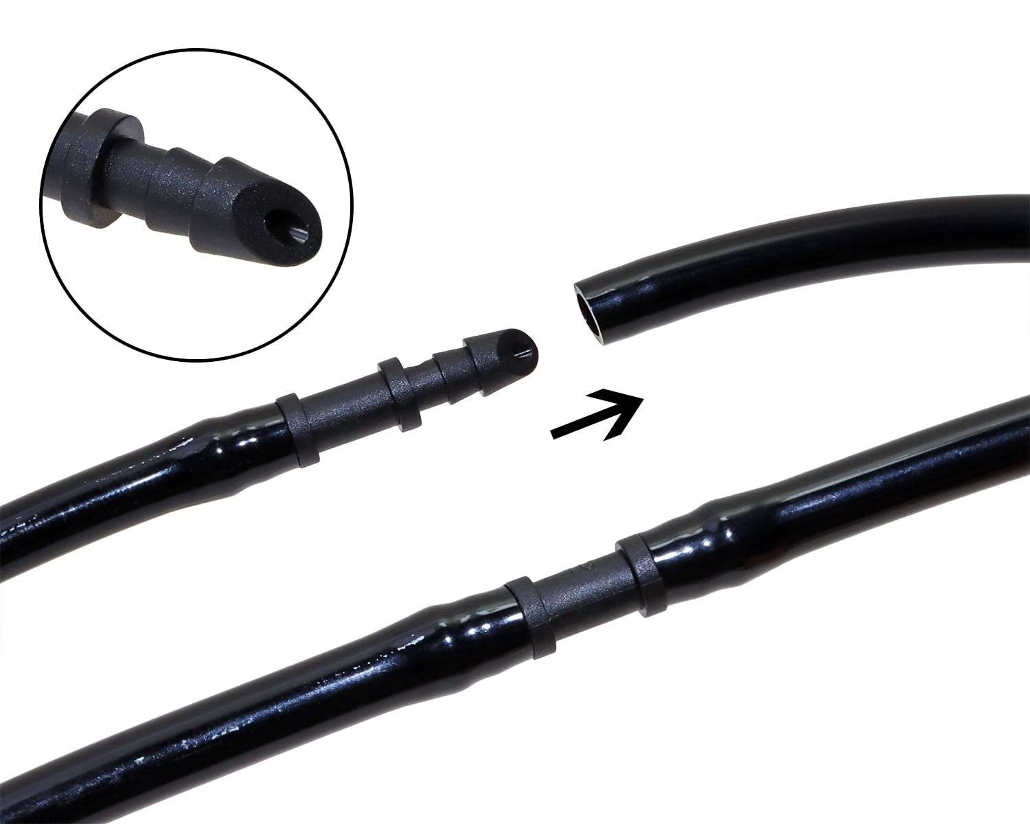 Mini Skater Double Barbed Coupling Fittings for 4/7mm Drip Irrigation Tubing Systems Garden Flower Pot Greenhouse Lawn (60, Black) 4