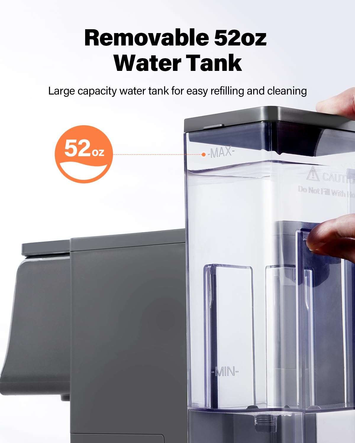 SHARDOR Coffee Maker Hot & Iced With Bold Setting, Single Serve Coffee Maker For K Cup and Grounds, 52oz Removable Water Tank, 6 to14oz Brew Sizes, One Cup Coffee Machine With Reusable Filter, Gray 5