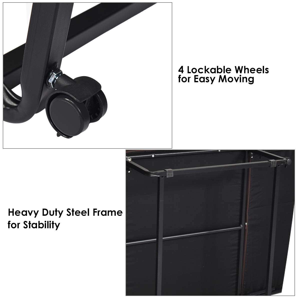 Julimoon Portable Folding Sleeper Bed, 3 in 1 Multi-Function Convertible Soft Chair Bed with Thick Foam Mattress, 4 Lockable Wheels and 6 Position Adjustable, for Bedroom/Office/Small Apartment 6