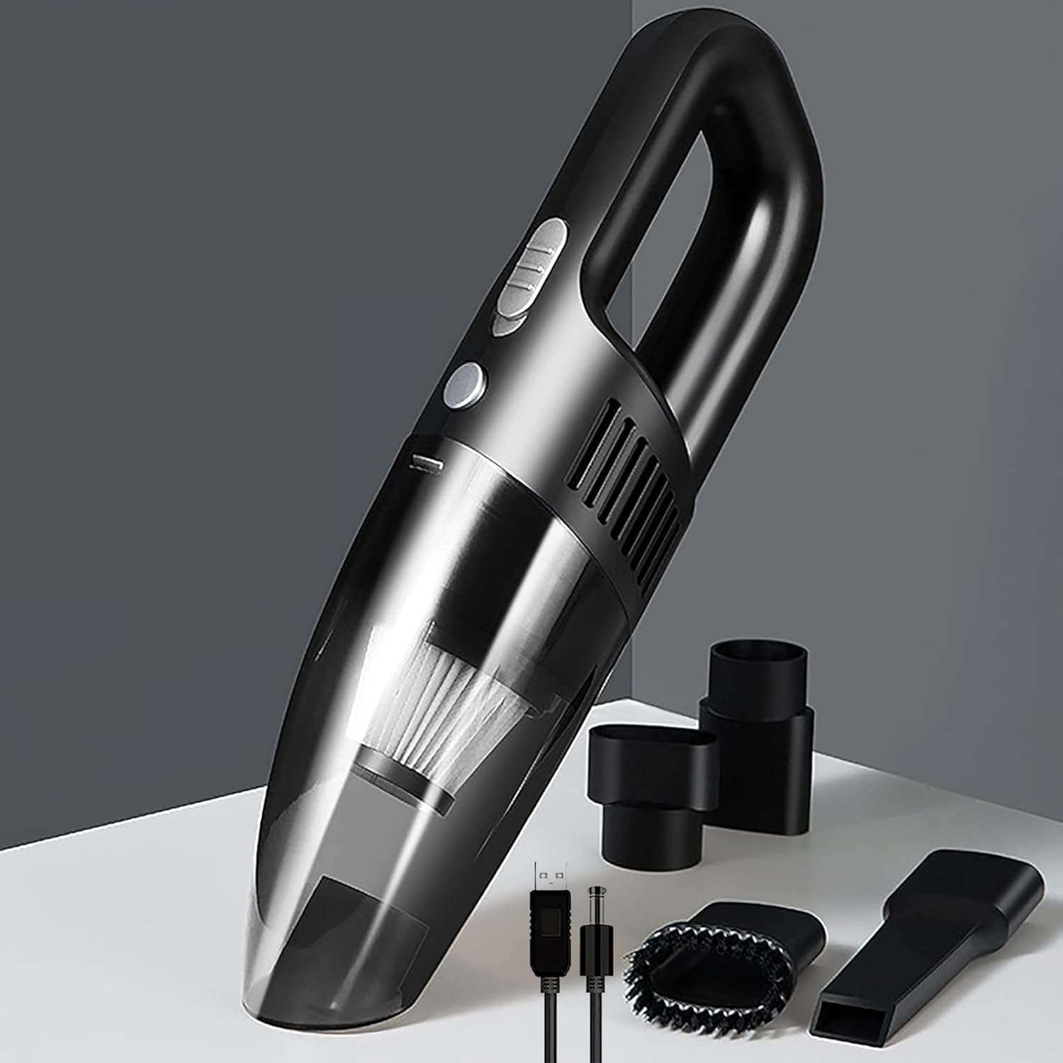 REXERA Wireless Handheld Portable Car Vacuum Cleaner 2 in 1 | USB Rechargeable 2X High Power Cordless Mini Car Vacuum Cleaner Traveling Car and Home Dual Purpose Vacuum Cleaner (Multy) 1