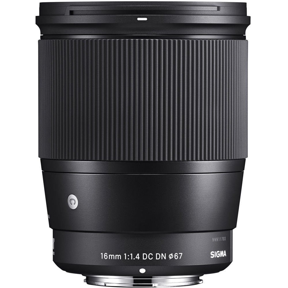 Sigma 16mm f/1.4 DC DN Contemporary Lens for Micro Four Thirds (402963) Bundle + Backpack + 64GB Card + Lens Case + Card Reader + 3 Piece Filter Kit + Cleaning Set + Flex Tripod + More 4