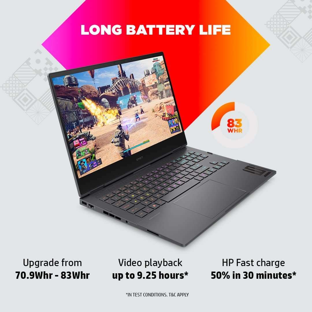 HP OMEN Gaming Laptop, 13th Gen Intel® Core™ i5-13420H 40.9 cm (16.1inch) FHD,Micro-Edge, Anti-glare(16GB, 512 GB SSD)/NVIDIA® GeForce RTX™ 4050/MSO/B&O,Win 11, 16-wd0770TX 5