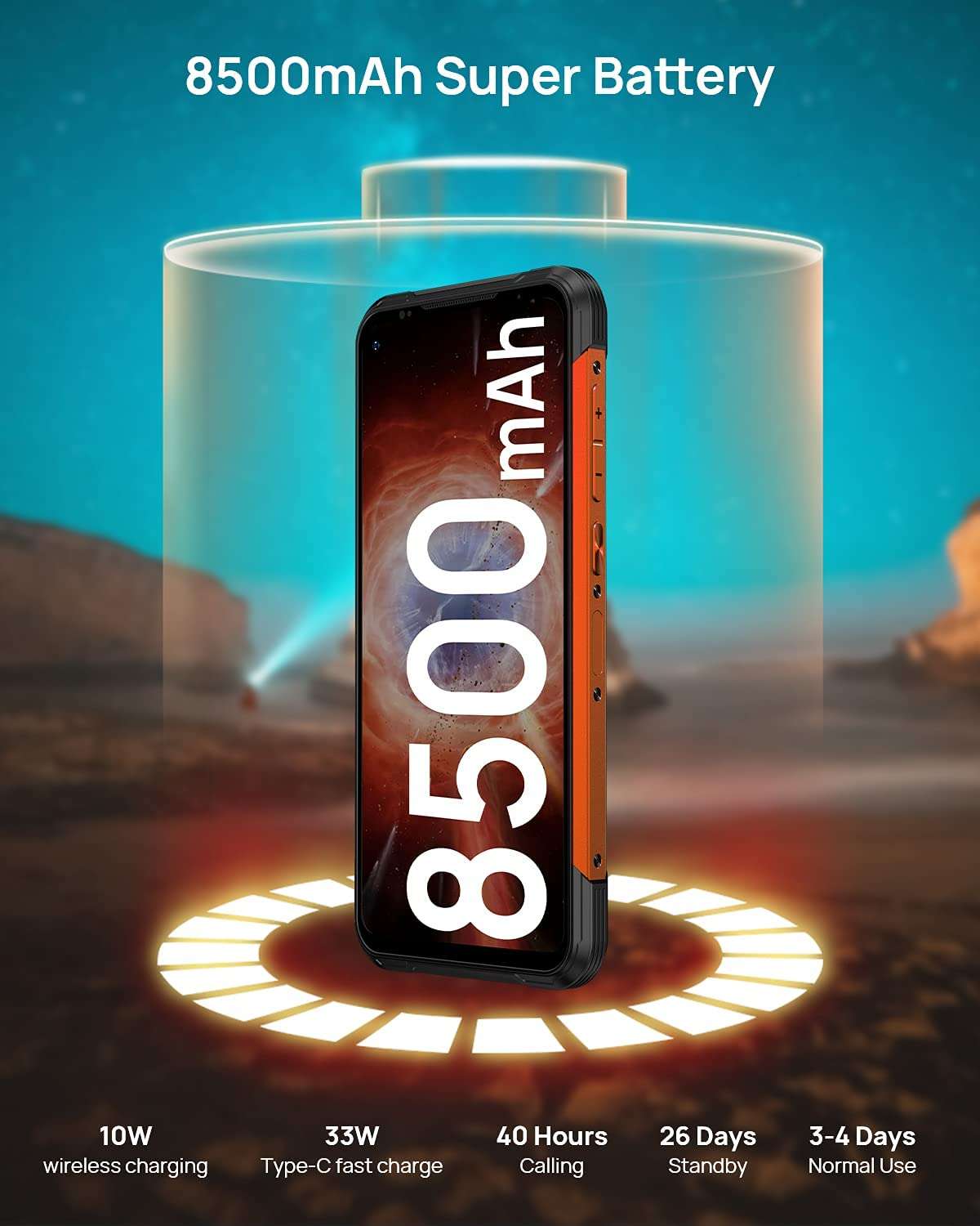 DOOGEE Rugged Smartphone Unlocked, S97 Pro Rugged Phone,8GB + 128GB,8500 mAh Battery,48MP Triple Camera,40m Rangefinder,IP68 Waterproof Smartphone, 4G /Android 11 /NFC 2021 (Orange) 5